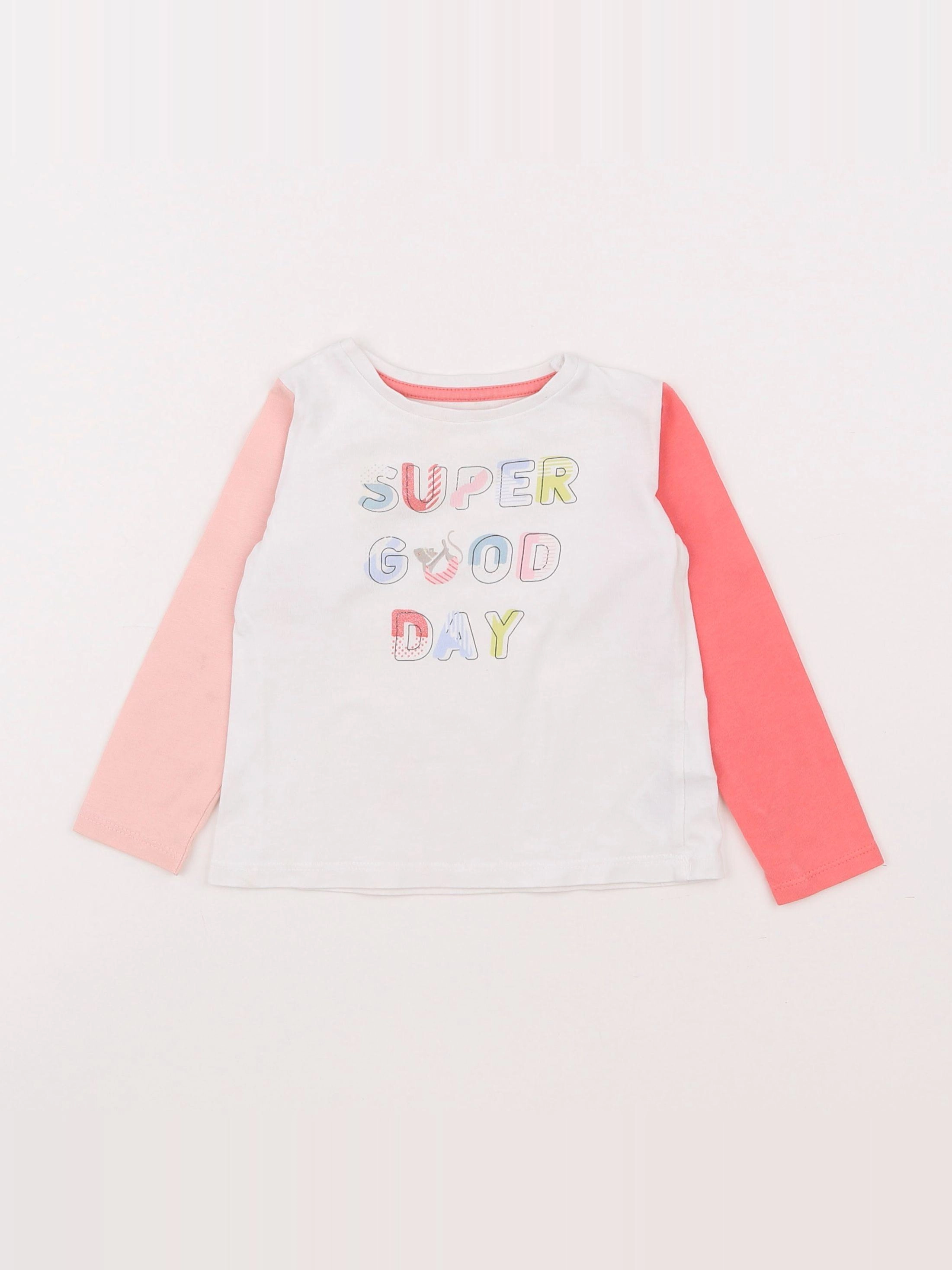 Vertbaudet - tee-shirt blanc - 2 ans