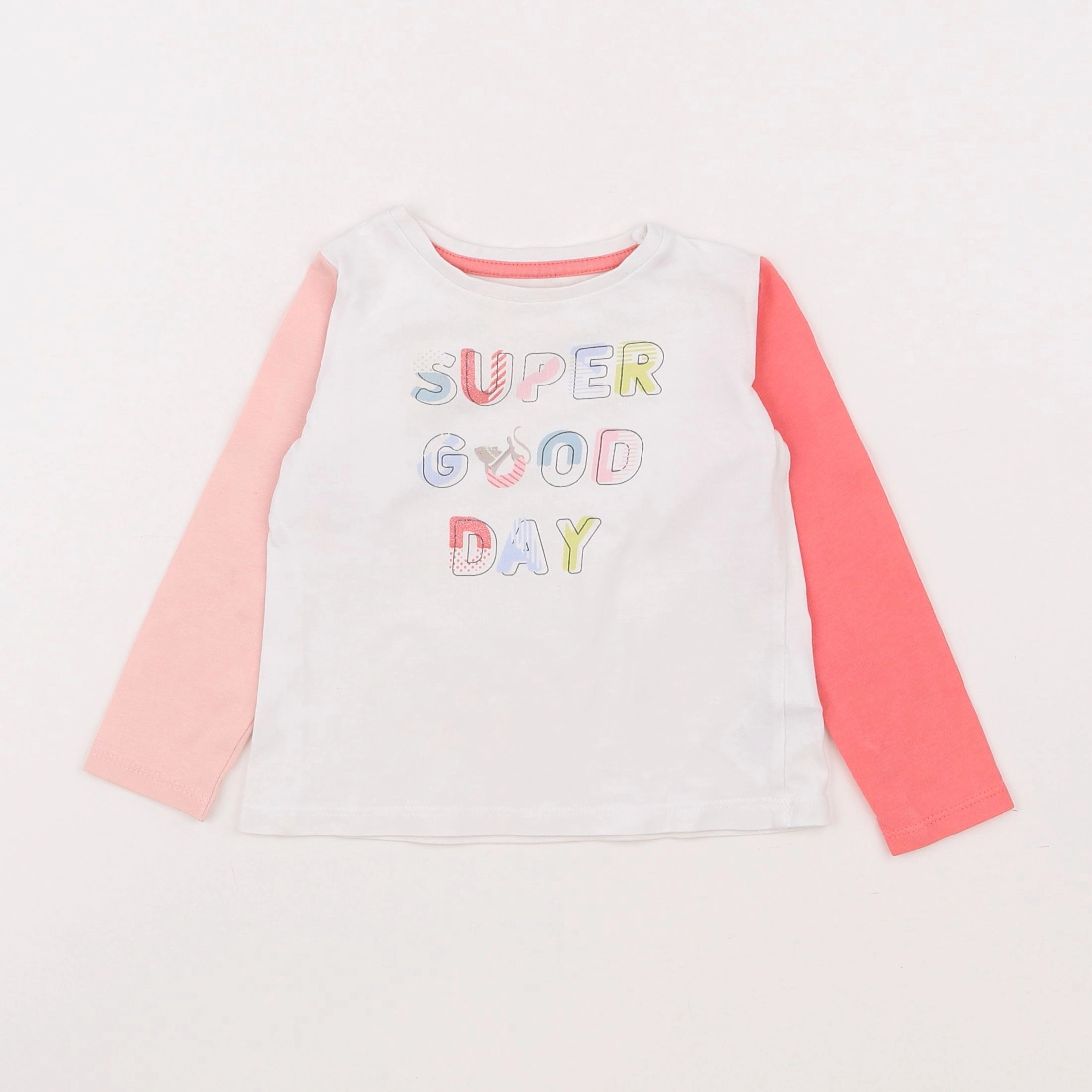 Vertbaudet - tee-shirt blanc - 2 ans