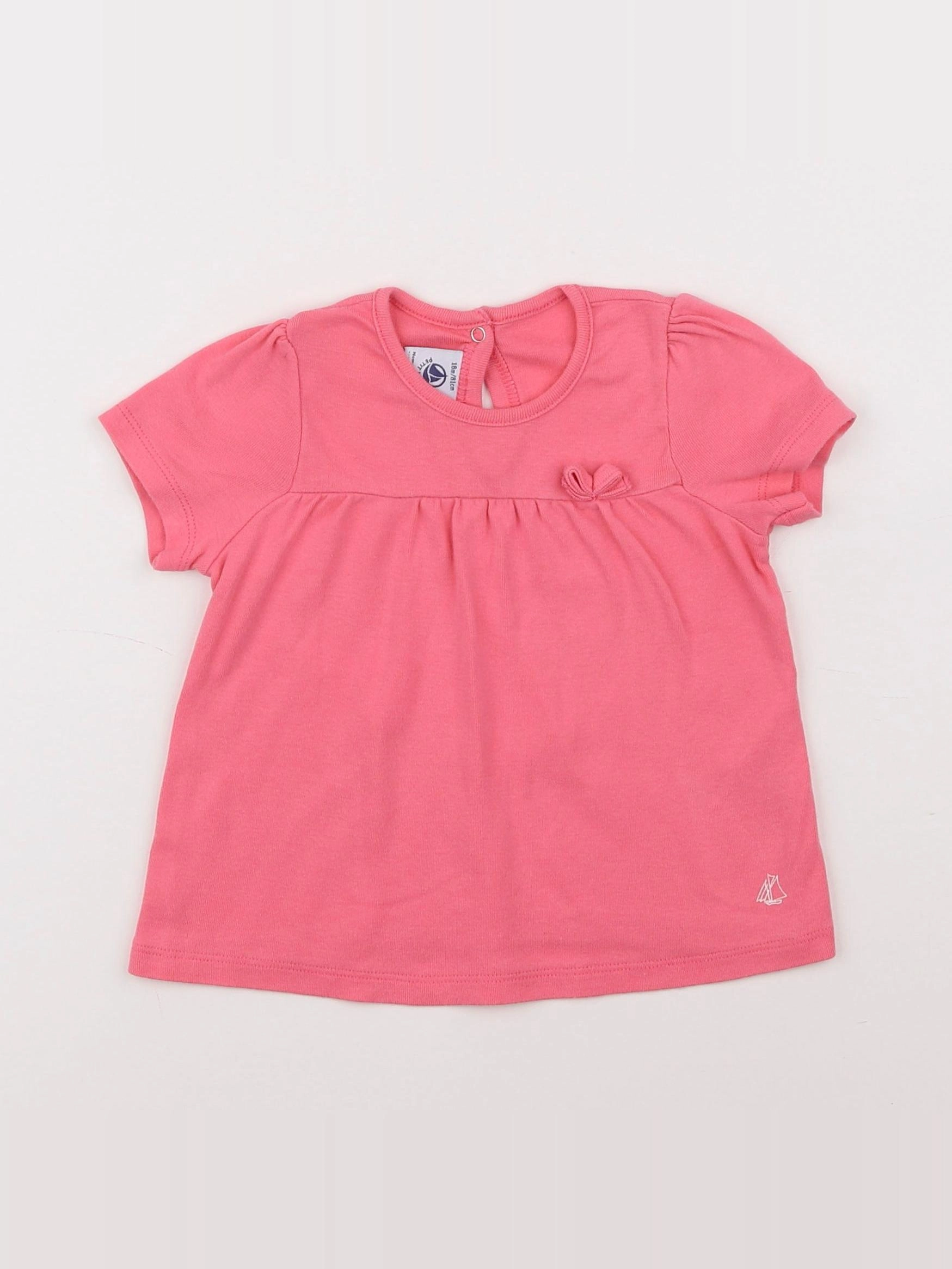 Petit Bateau - tee-shirt rose - 18 mois