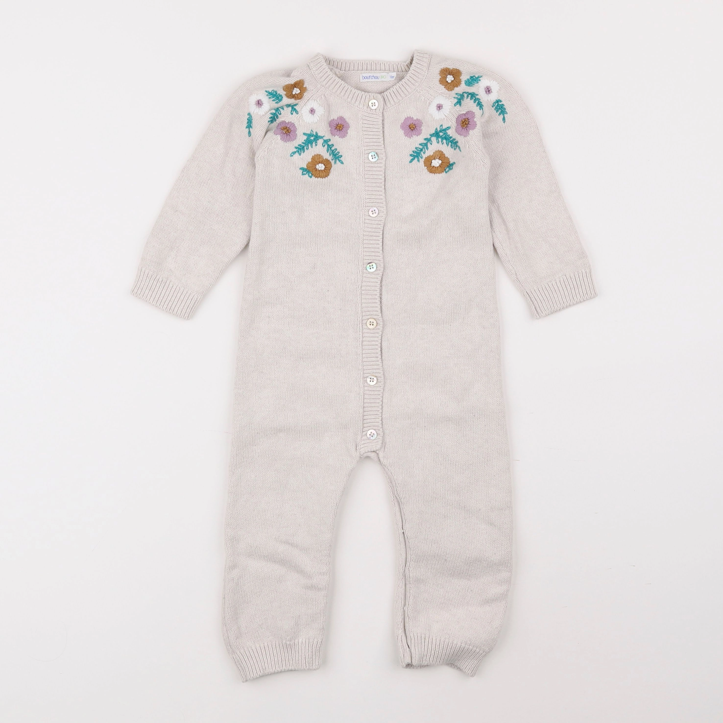 Boutchou - combinaison gris - 12 mois