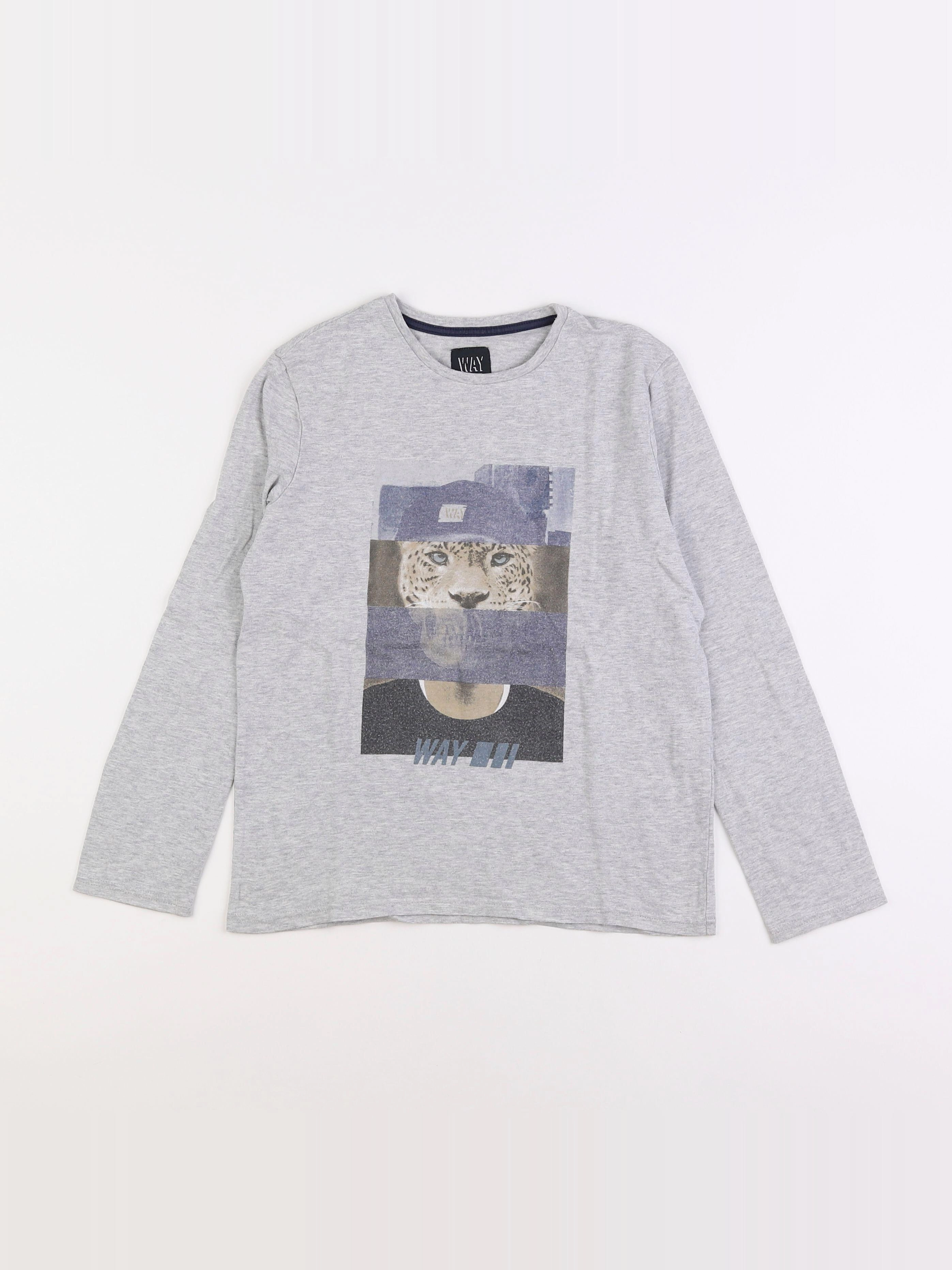 IKKS - tee-shirt gris - 10 ans
