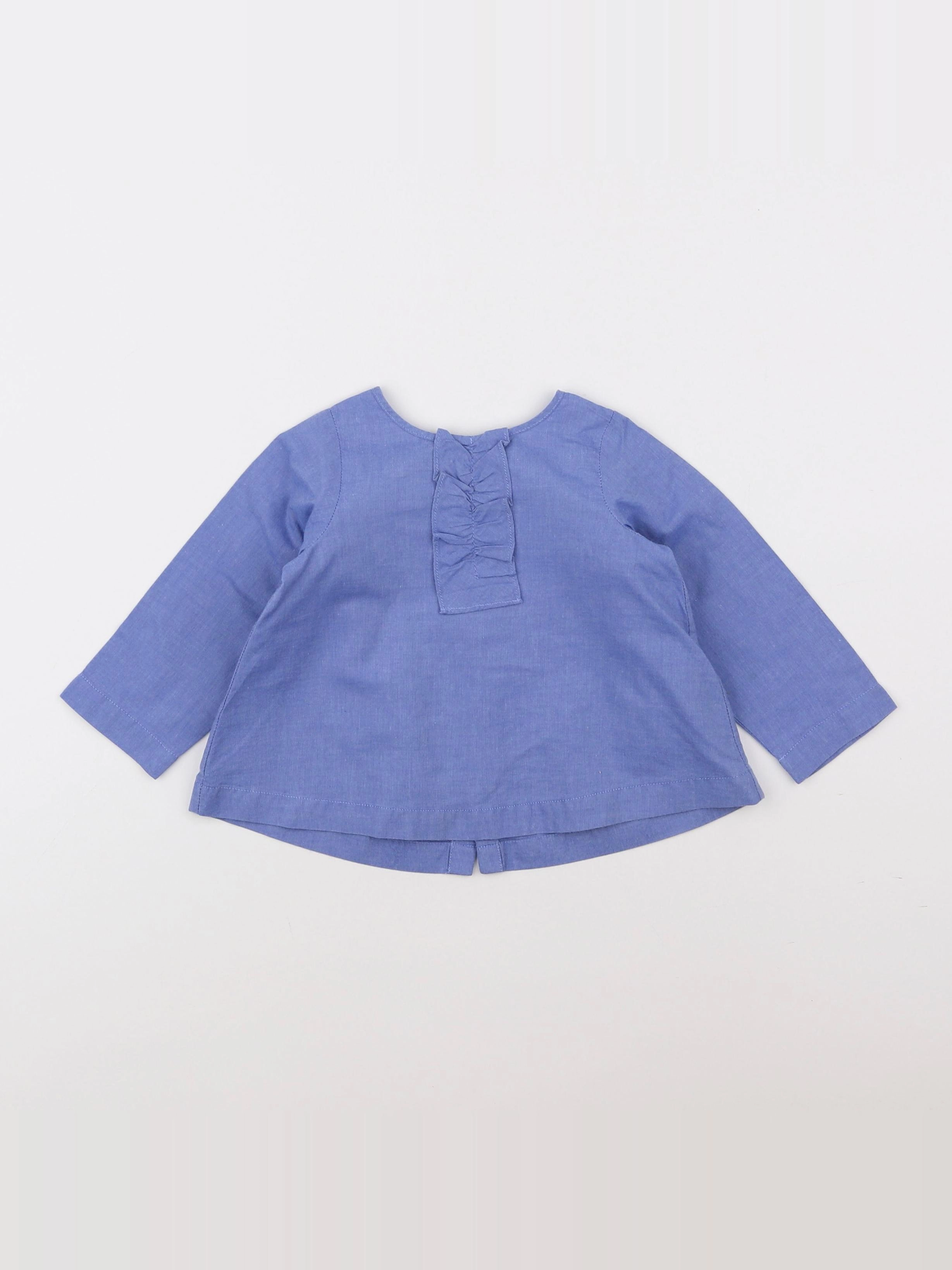 Jacadi - blouse bleu - 12 mois