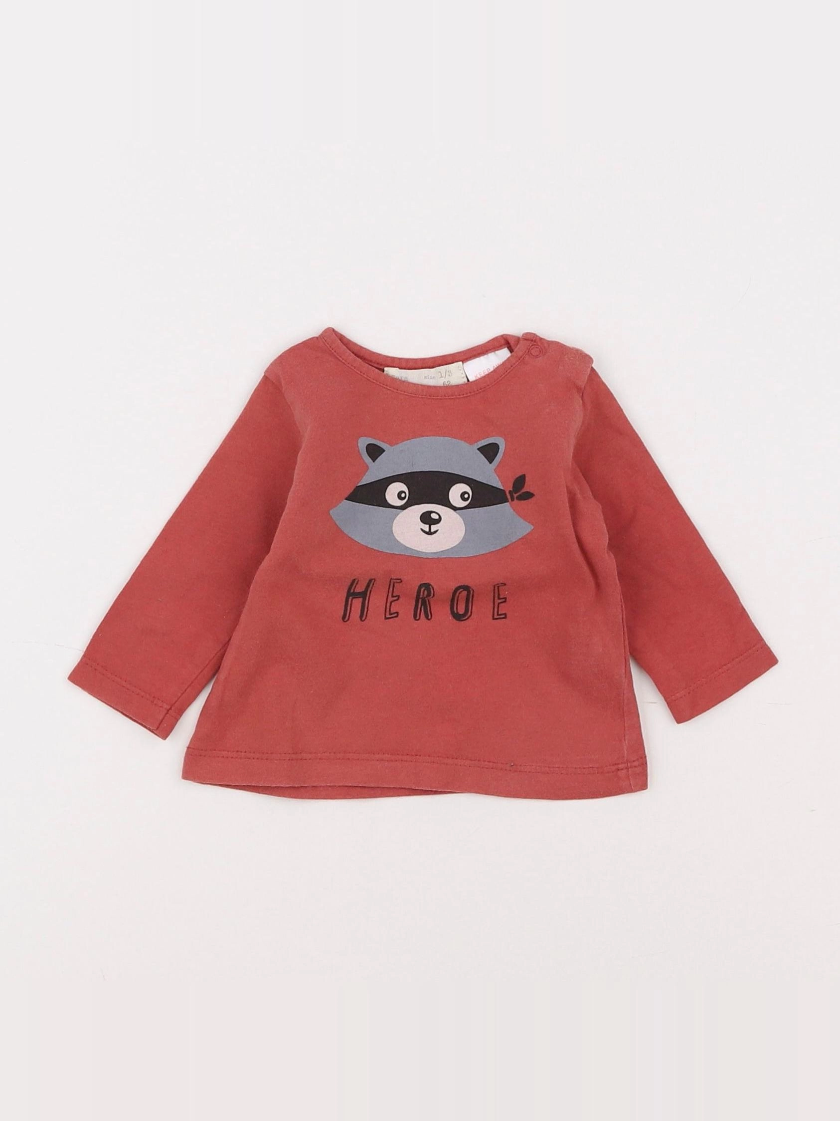 Zara - tee-shirt rouge - 1/3 mois