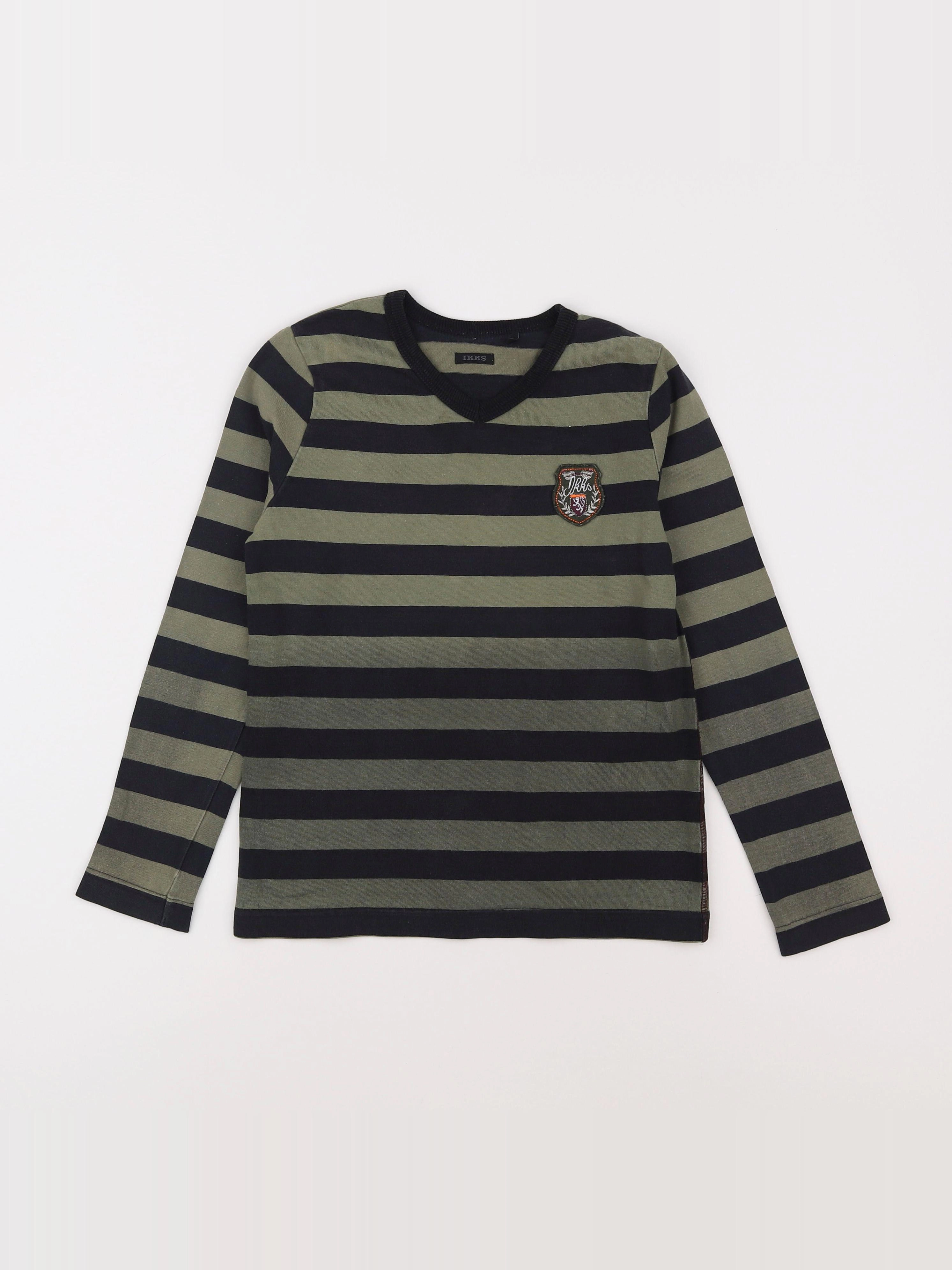 IKKS - tee-shirt vert, noir - 8 ans