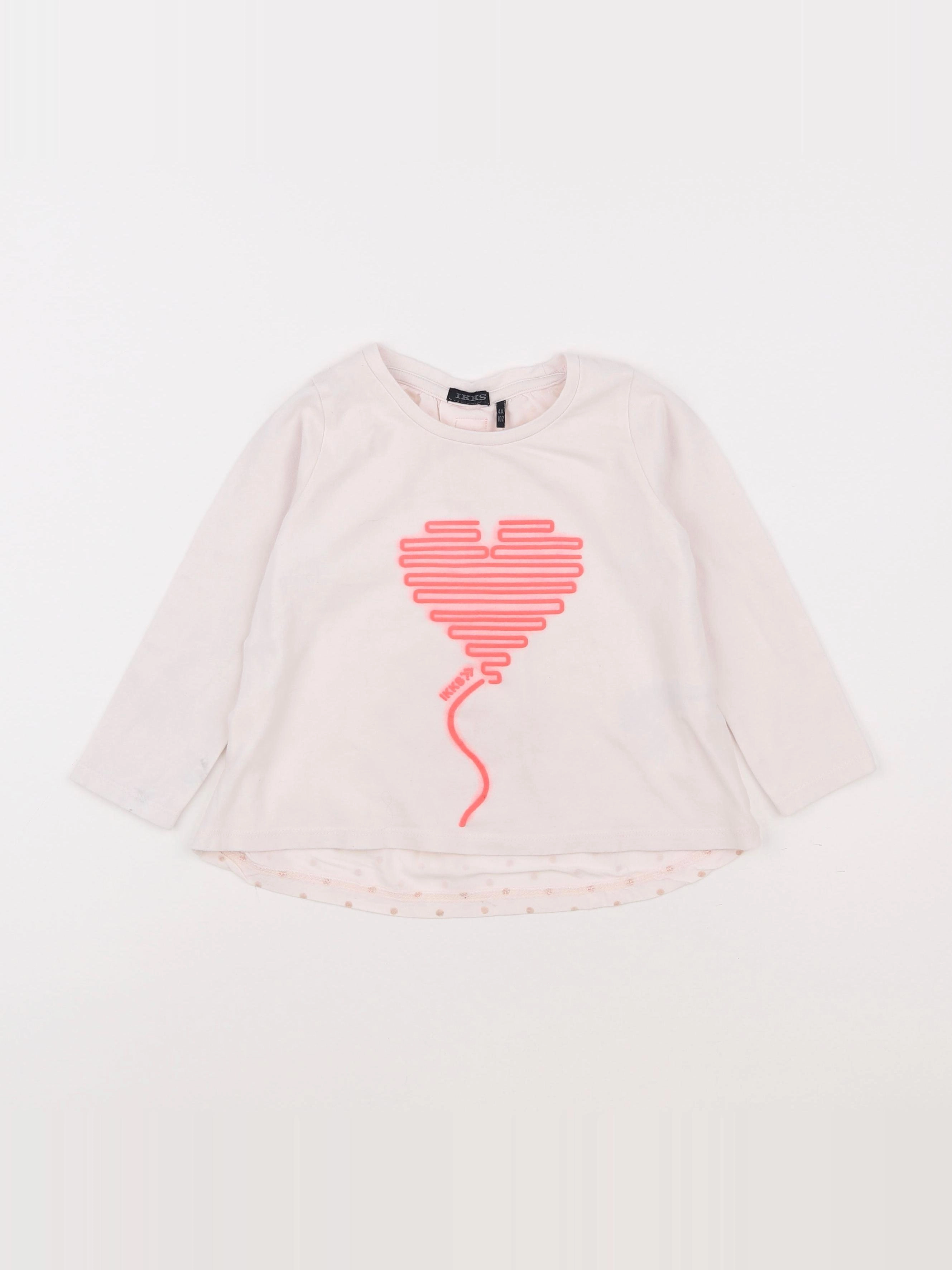 IKKS - tee-shirt rose - 4 ans