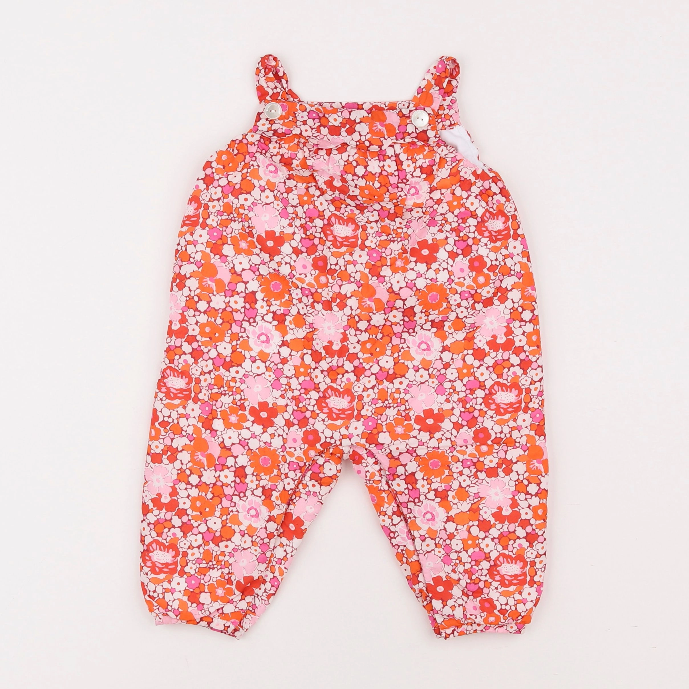Jacadi - salopette doublé, liberty multicolore - 6 mois