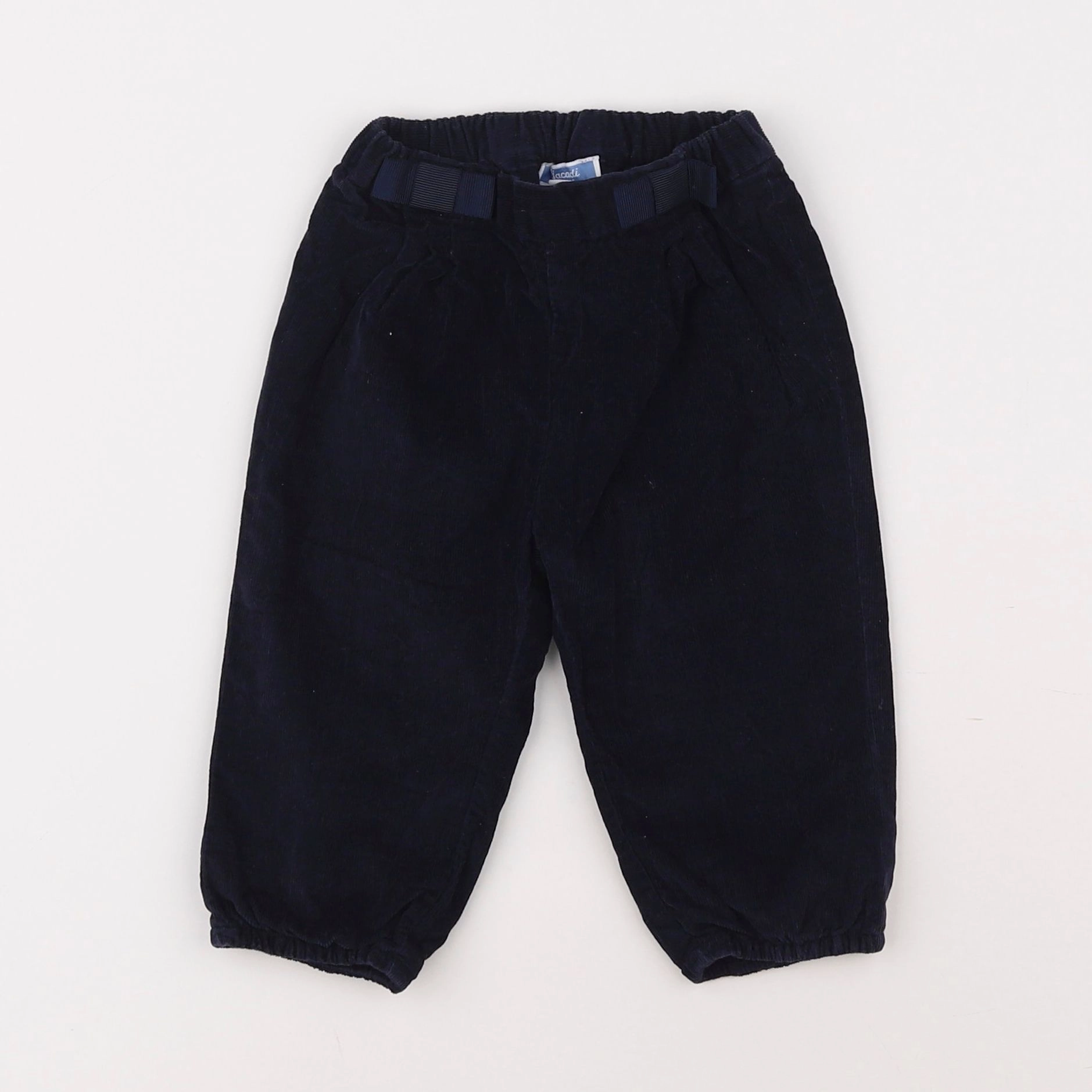 Jacadi - pantalon doublé bleu - 12 mois