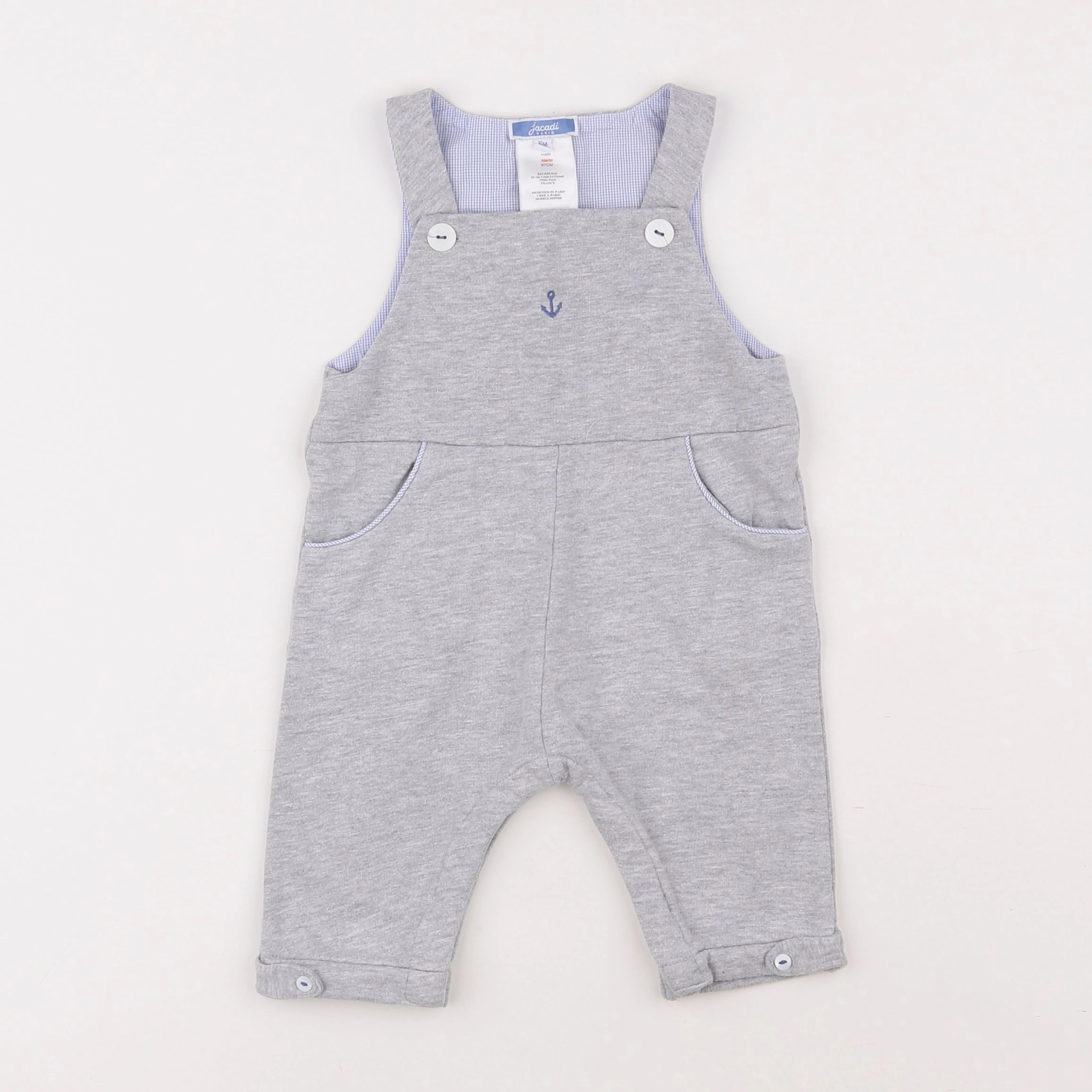 Jacadi - salopette doublé gris - 6 mois