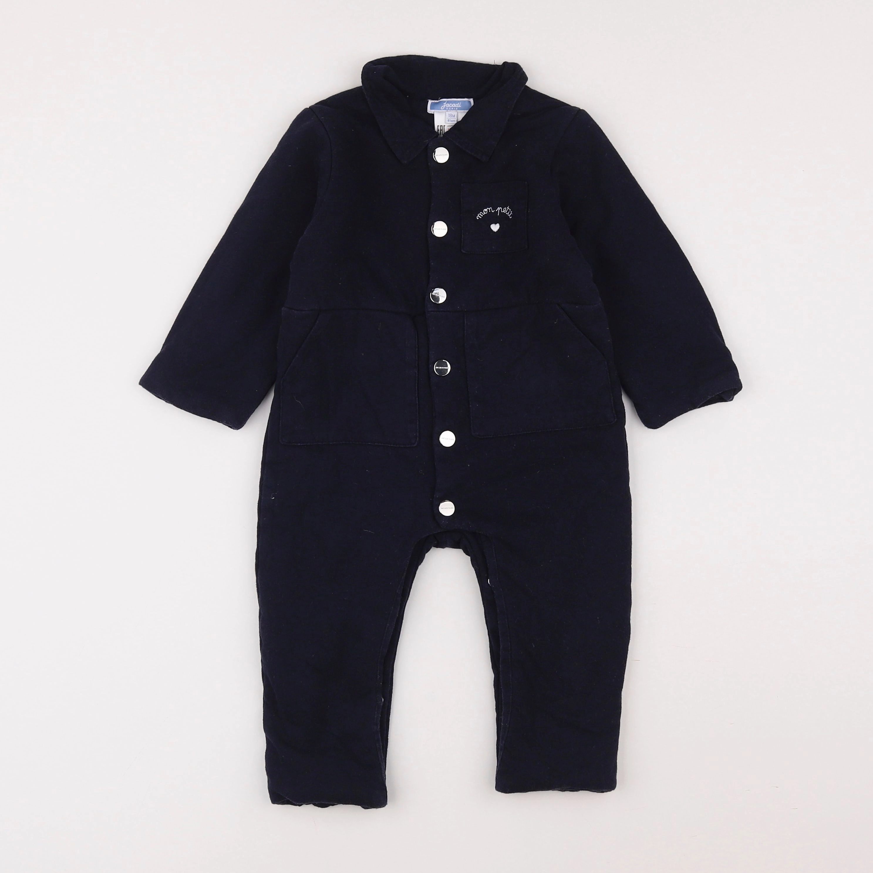 Jacadi - combinaison doublé bleu - 18 mois