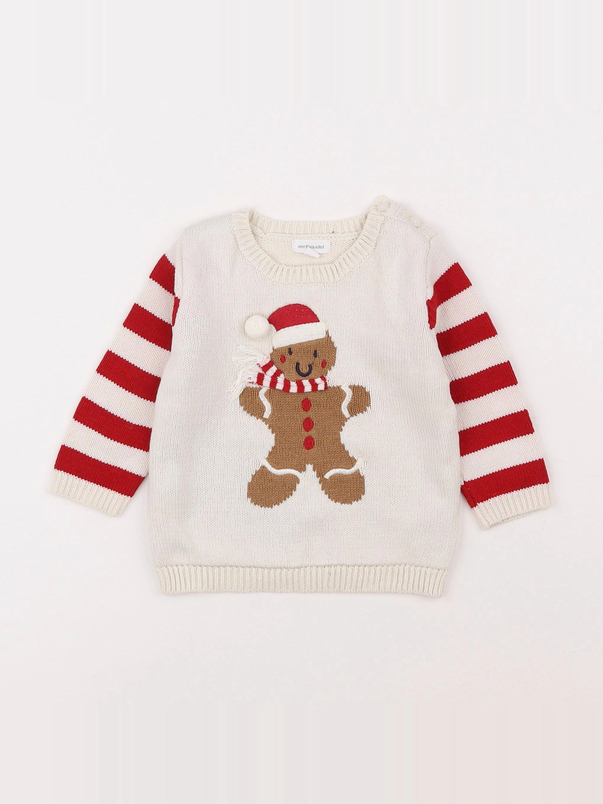 Vertbaudet - pull beige - 9 mois