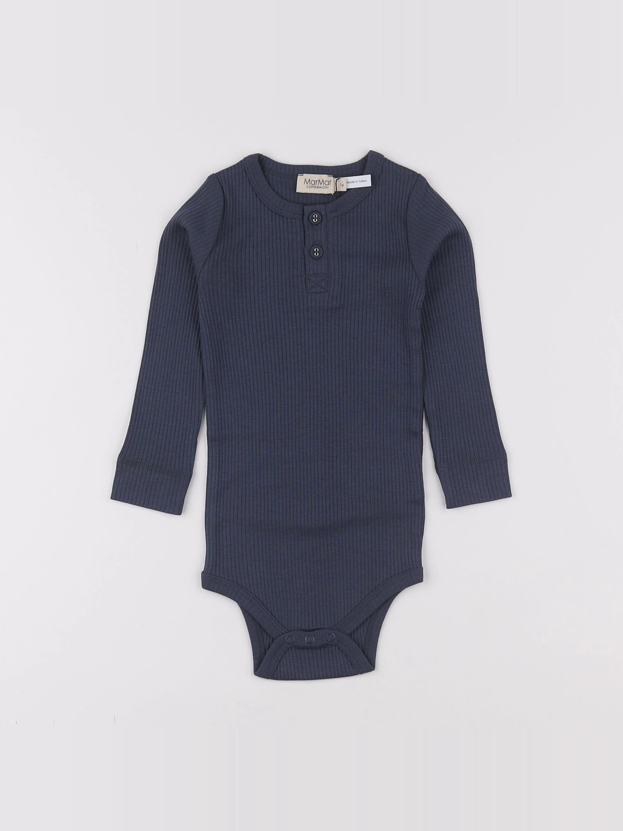 Marmar - Body manches longues avec boutons bleu foncé - 1 mois