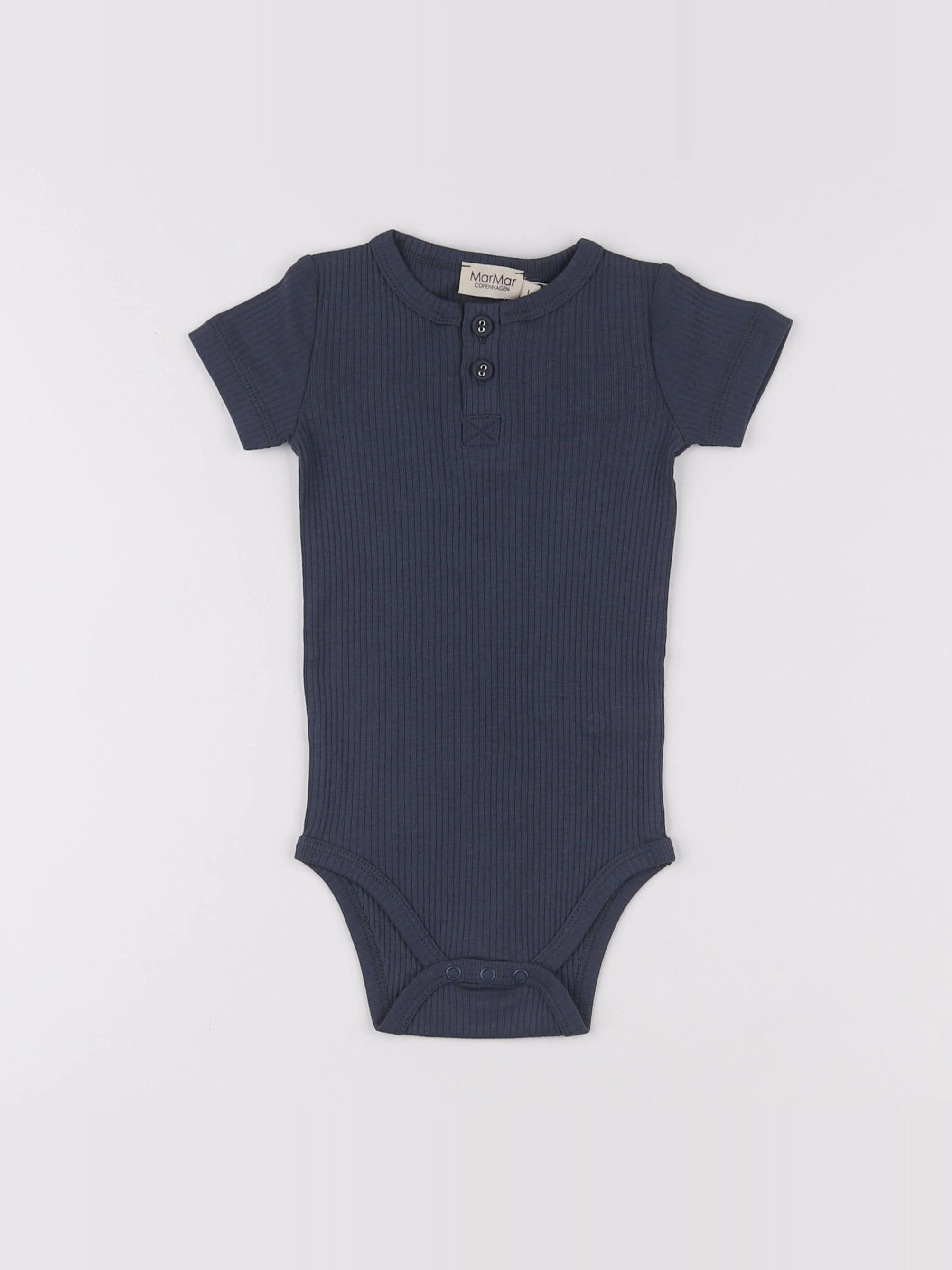 Marmar - Body manches courtes avec boutons bleu foncé - 1 mois