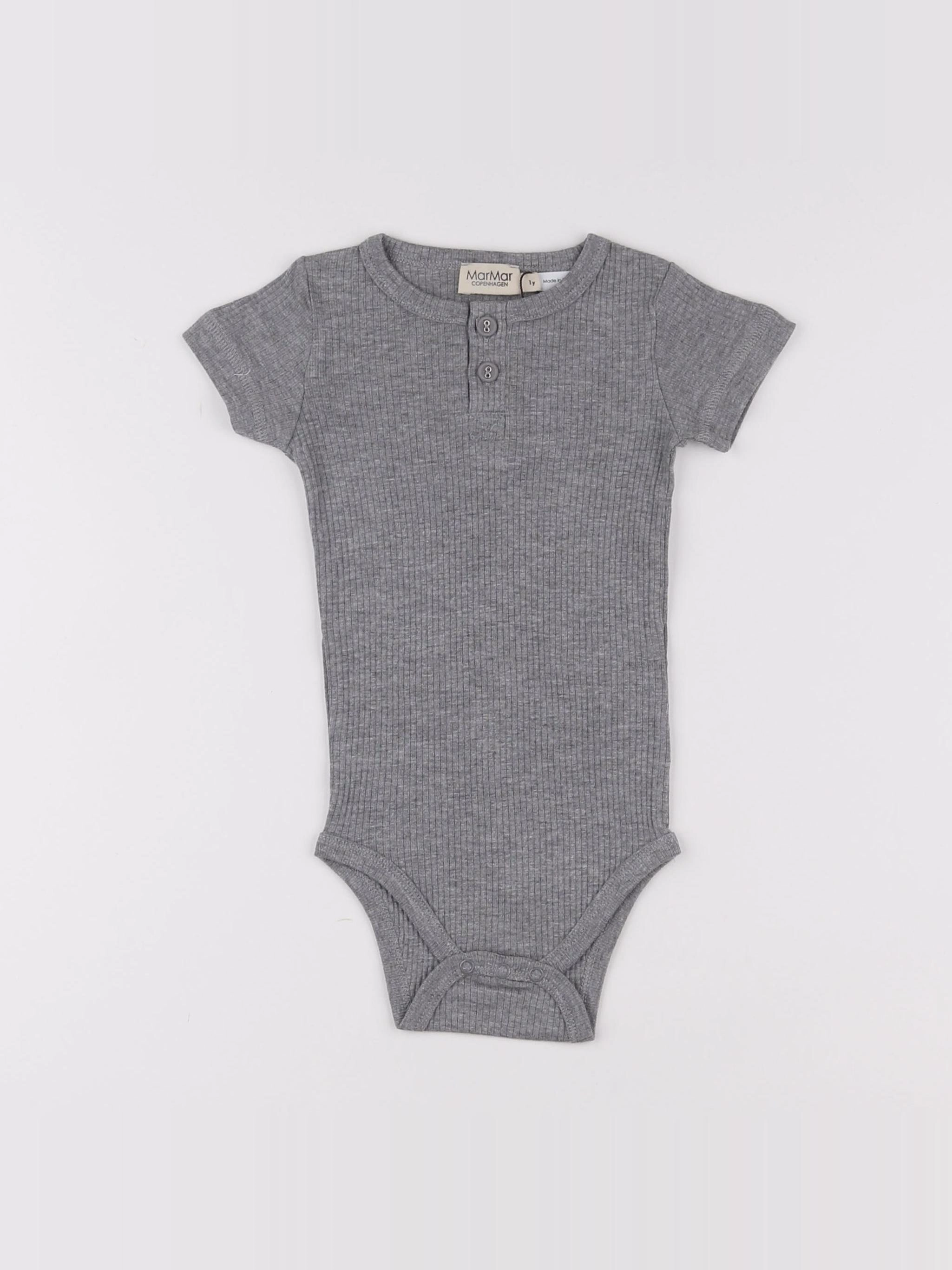 Marmar - Body manches courtes avec boutons gris - 1 mois