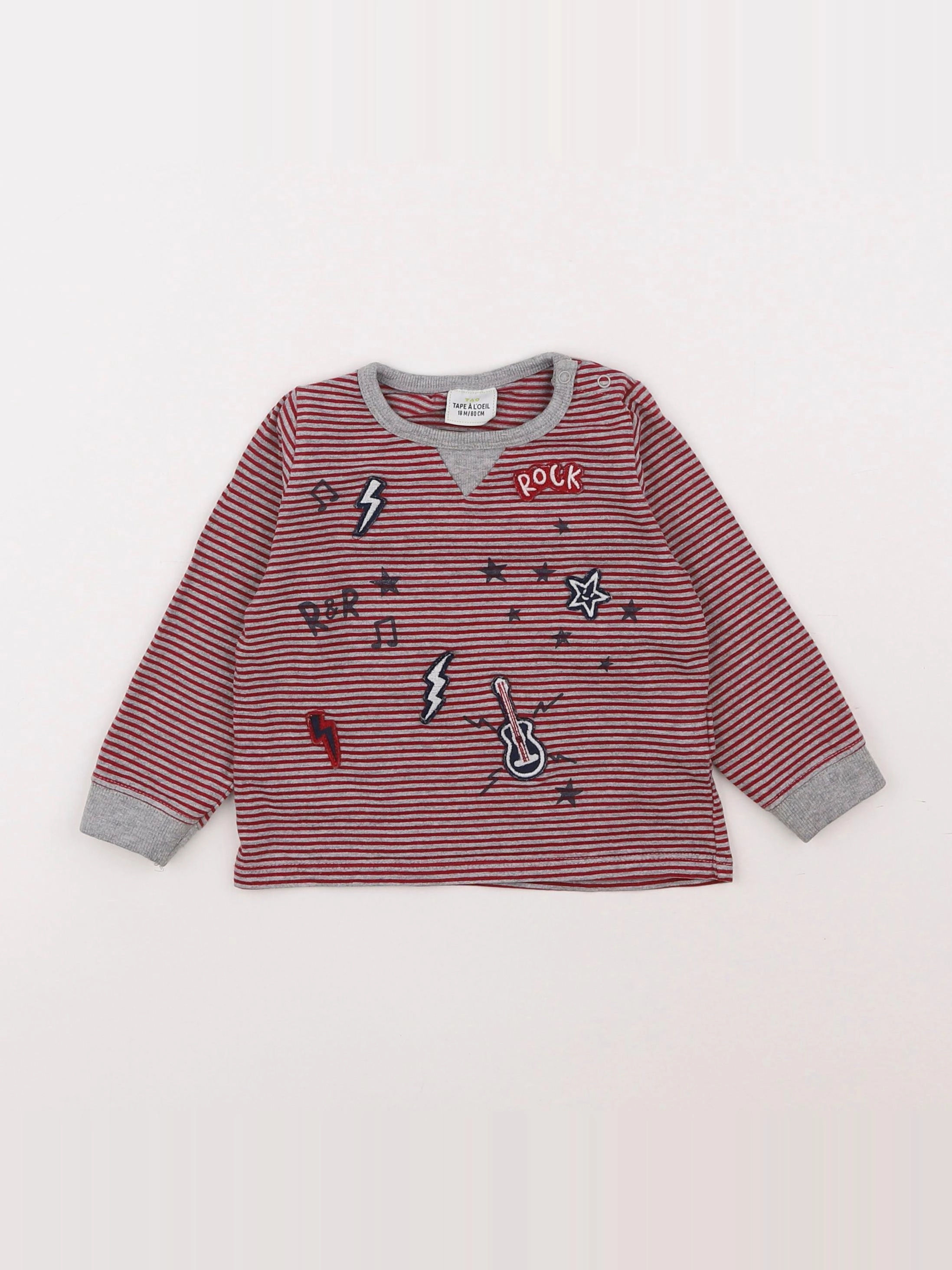 Tape à l'oeil - tee-shirt gris, rouge - 18 mois
