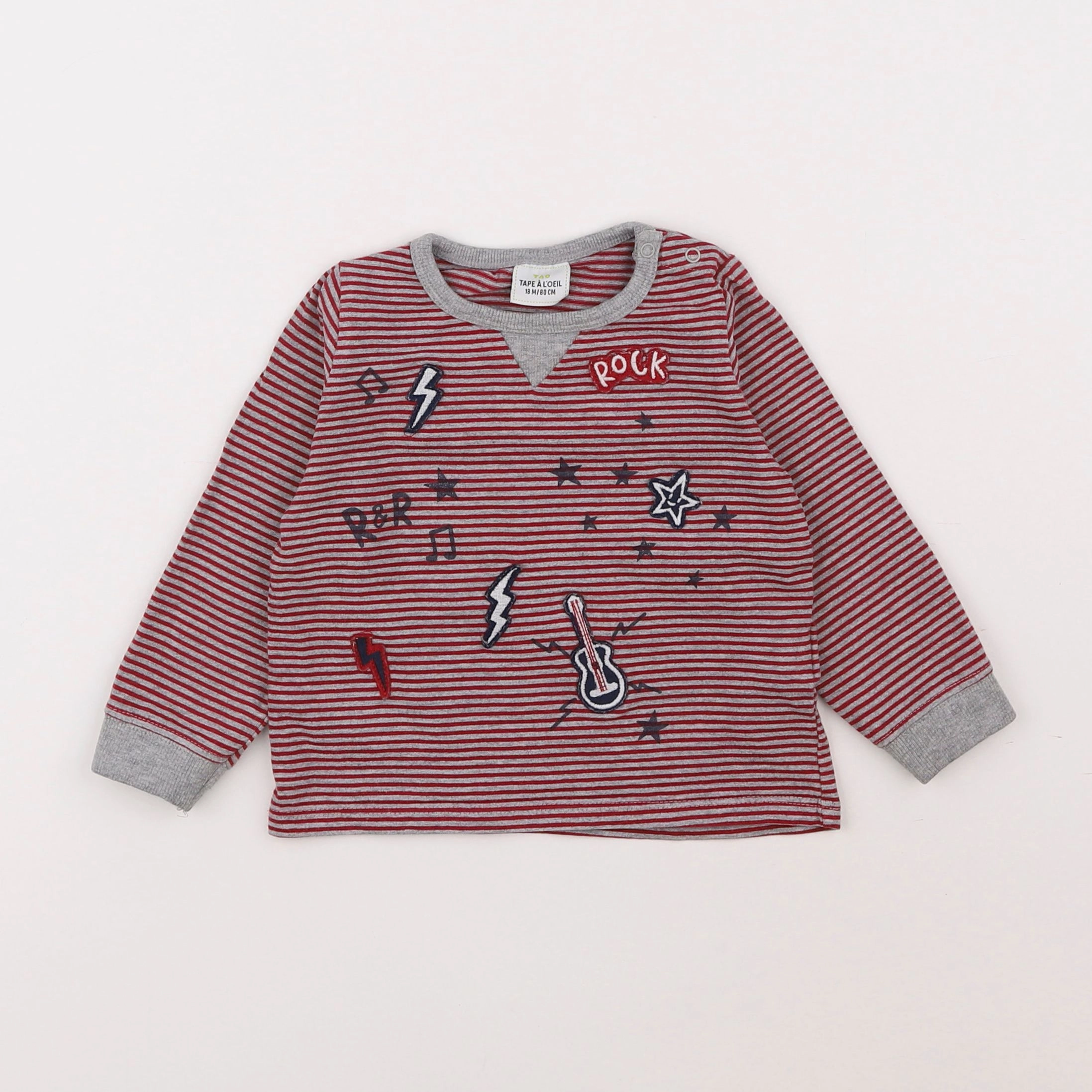 Tape à l'oeil - tee-shirt gris, rouge - 18 mois