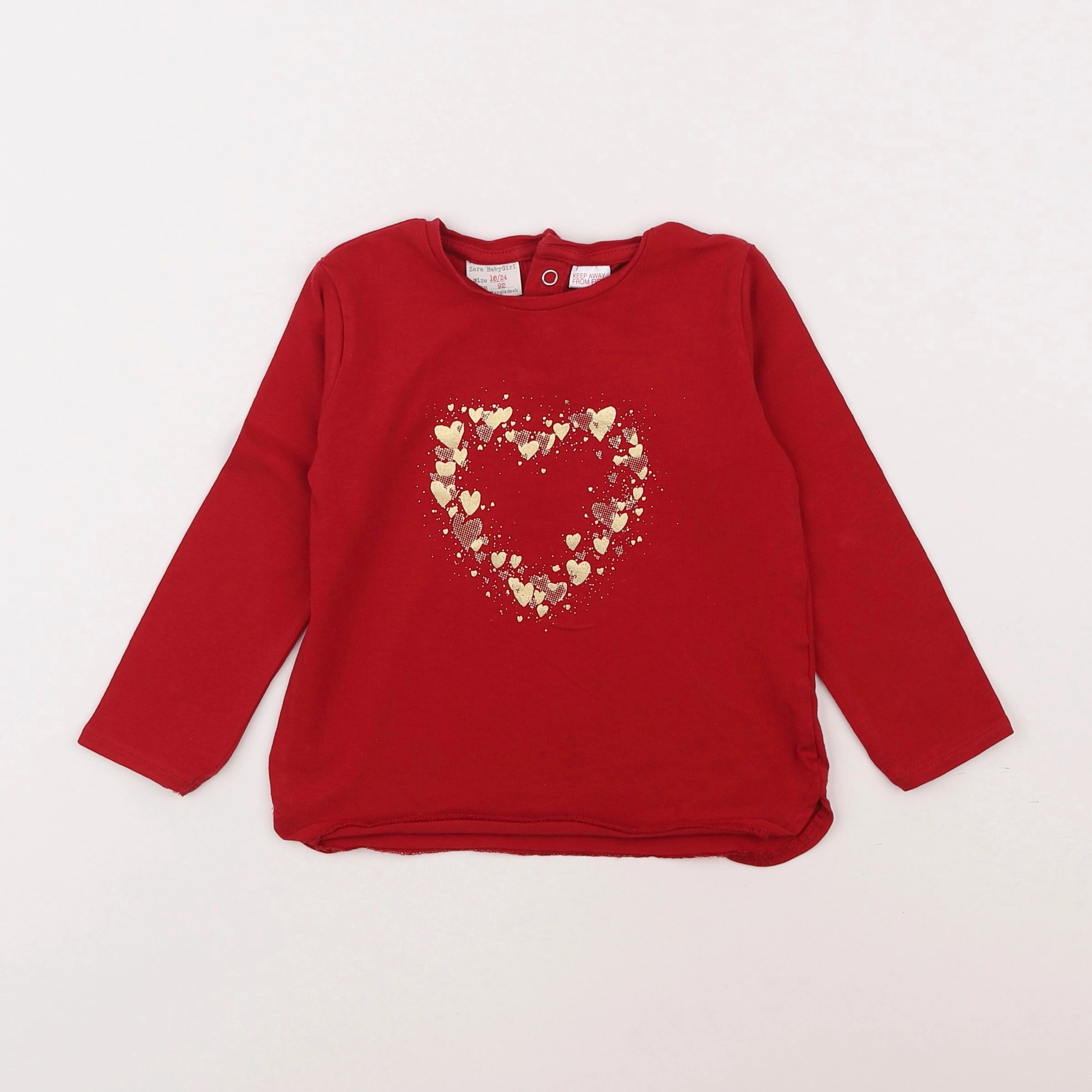 Zara - tee-shirt rouge - 18 mois à 2 ans