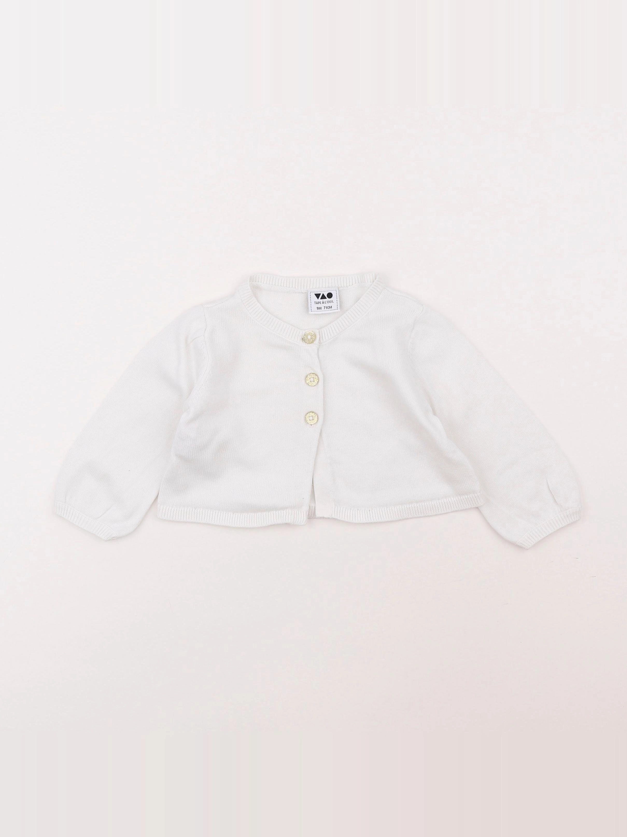 Tape à l'oeil - gilet blanc - 9 mois