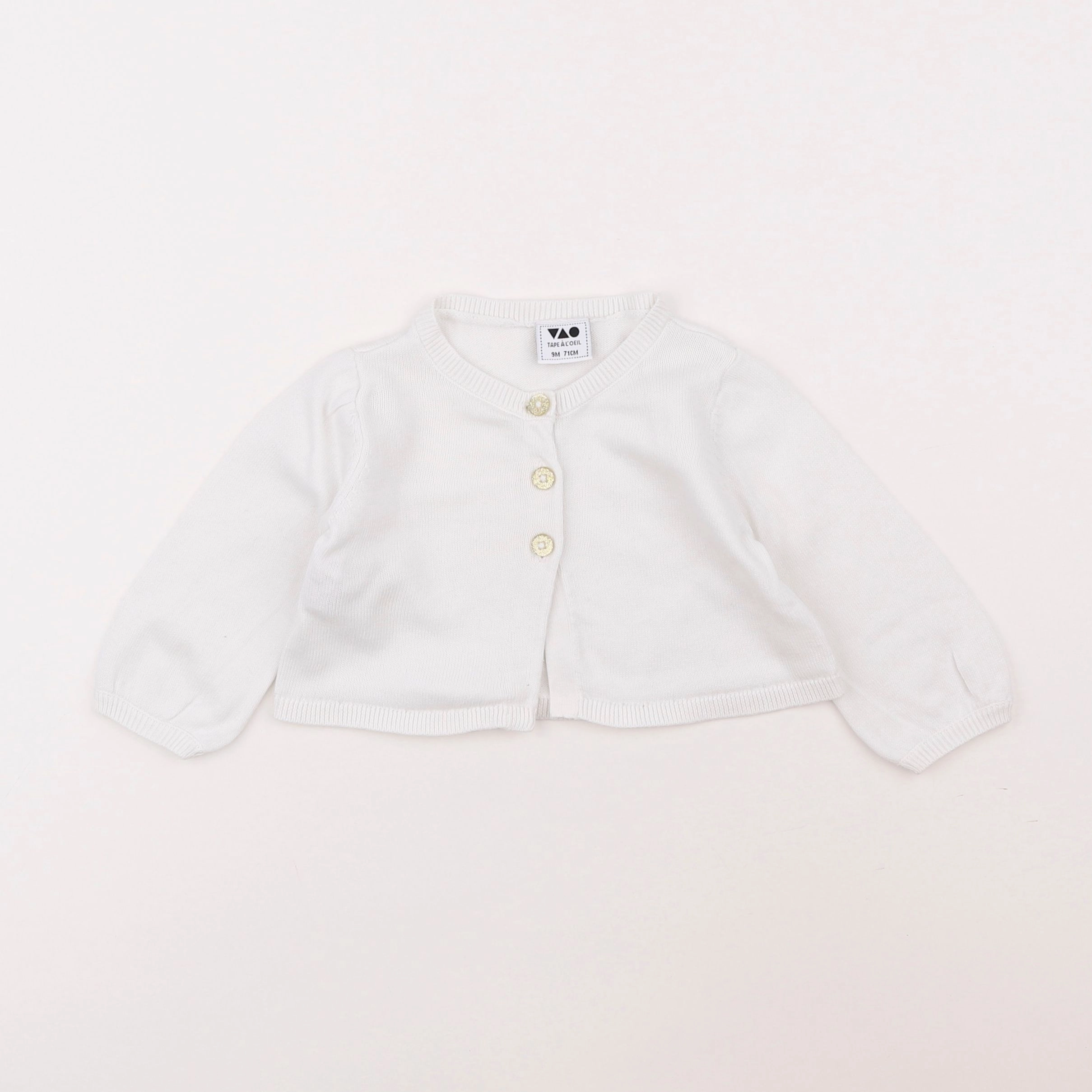 Tape à l'oeil - gilet blanc - 9 mois