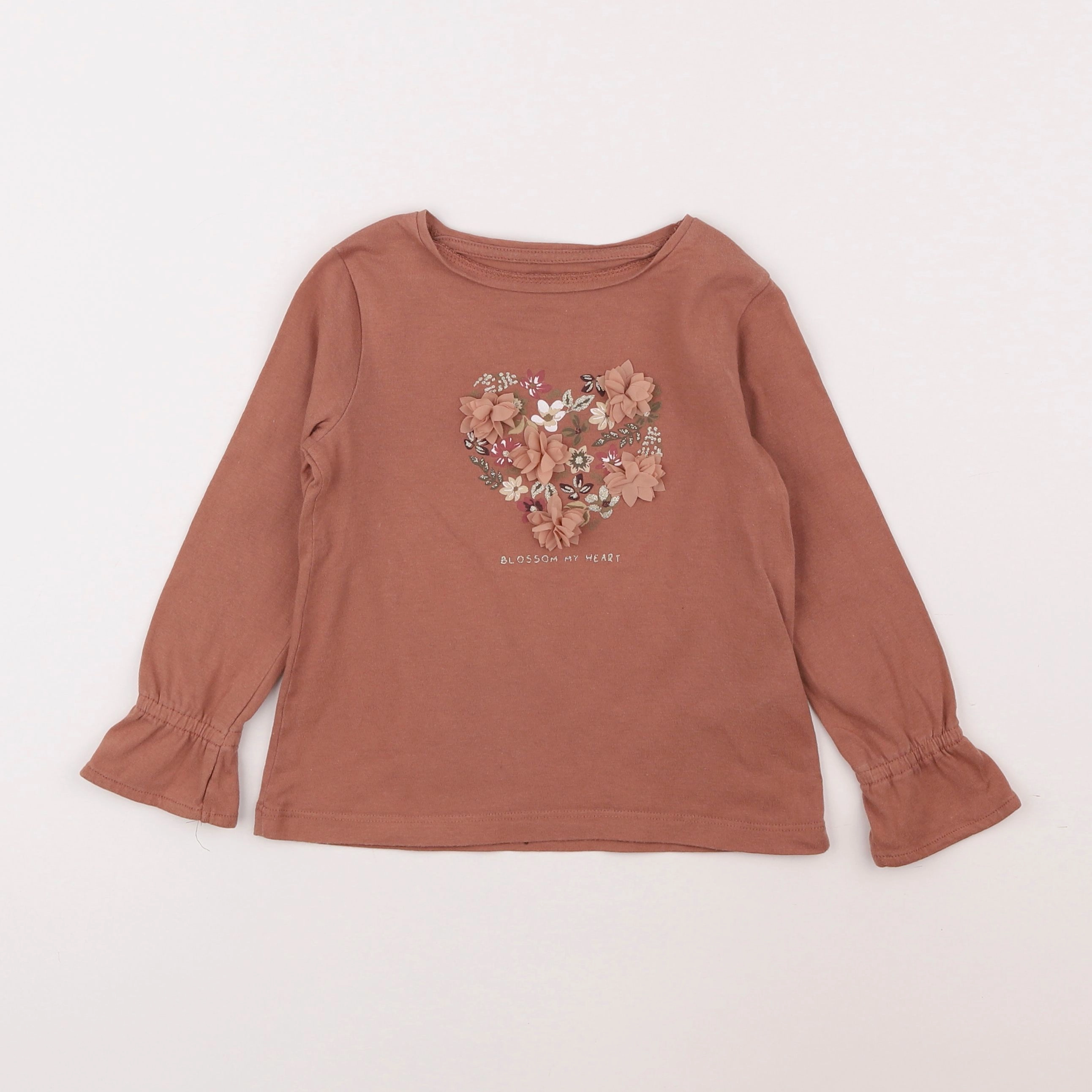 Vertbaudet - tee-shirt marron - 4 ans