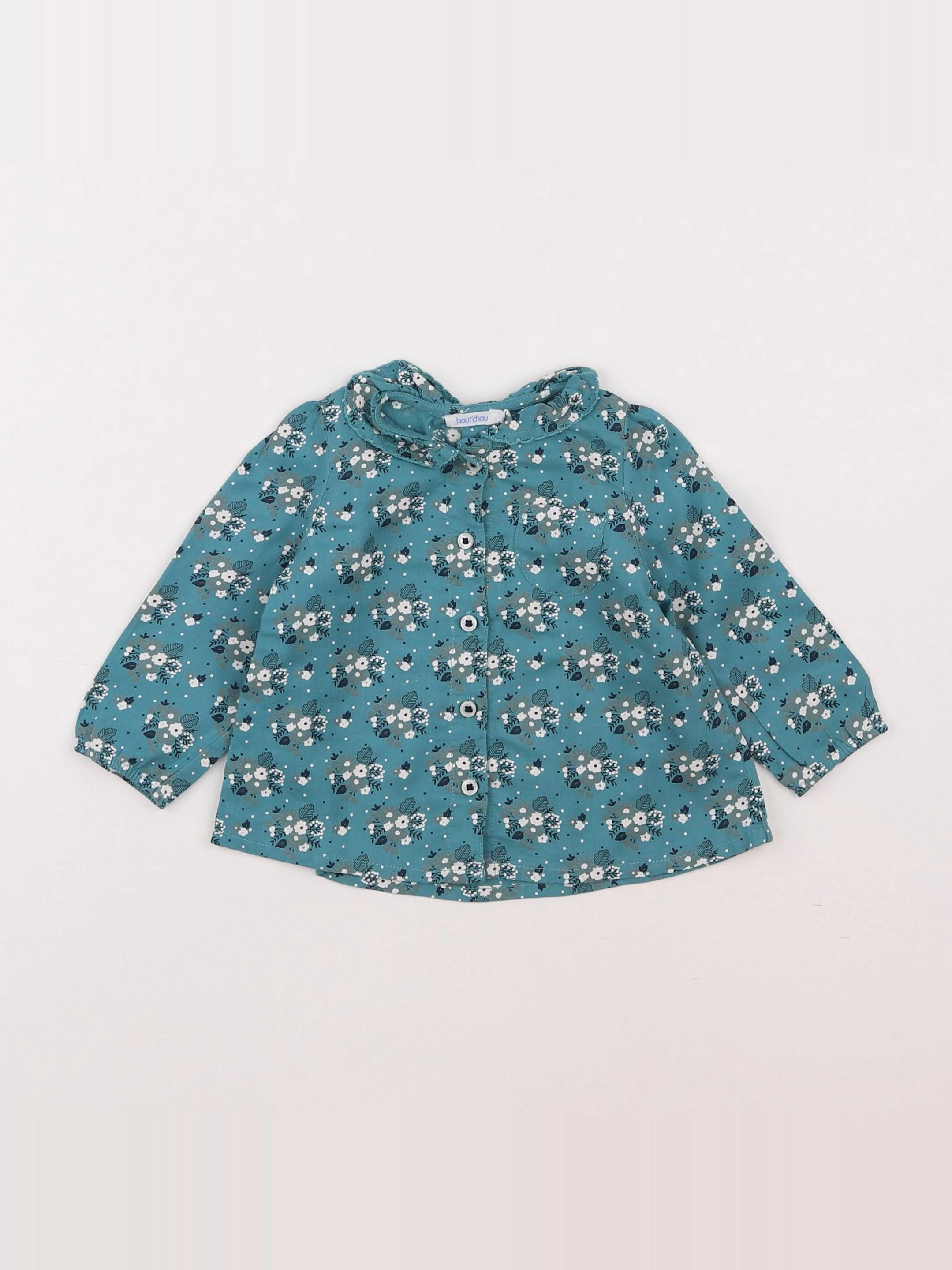 Boutchou - blouse vert - 6 mois
