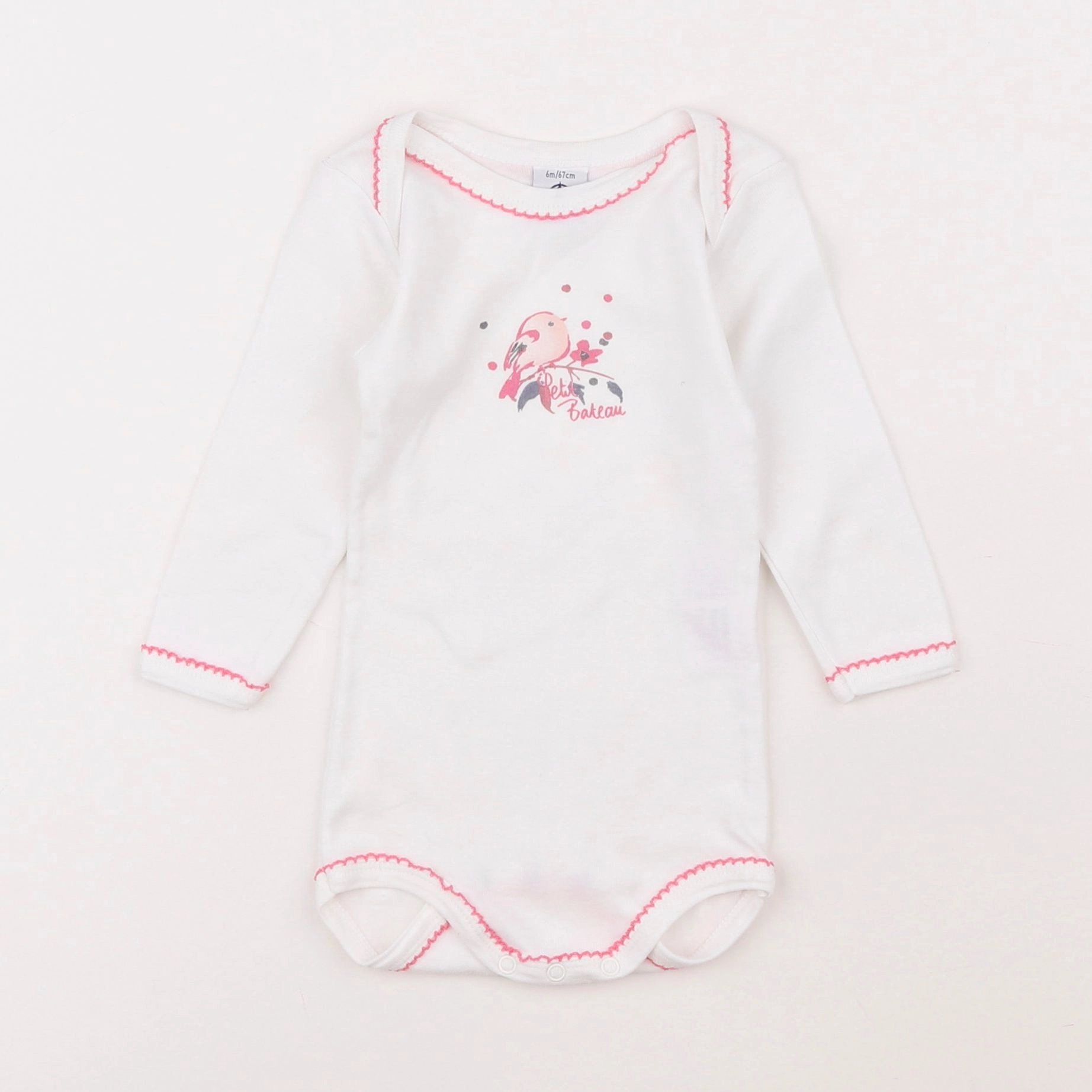 Petit Bateau - body blanc - 6 mois