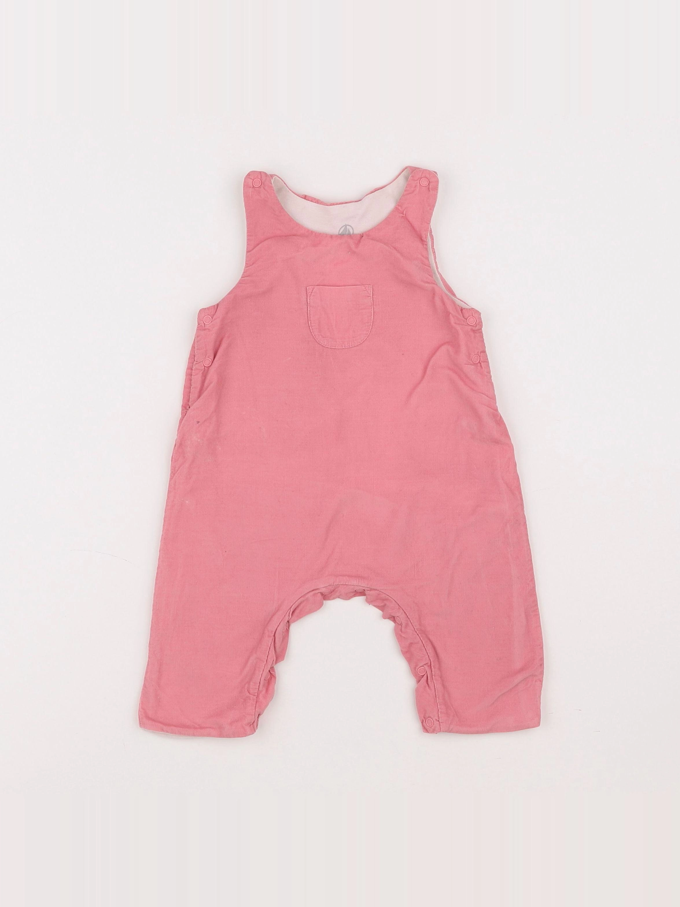 Petit Bateau - salopette doublé rose - 3 mois