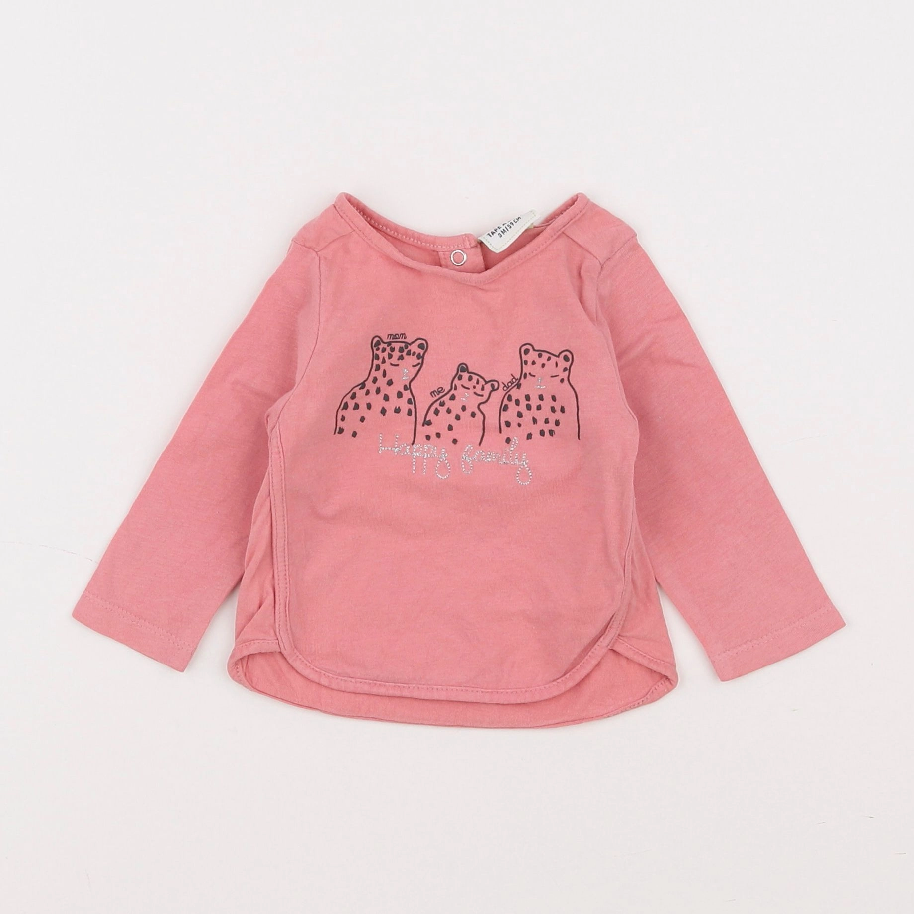 Tape à l'oeil - tee-shirt rose - 3 mois
