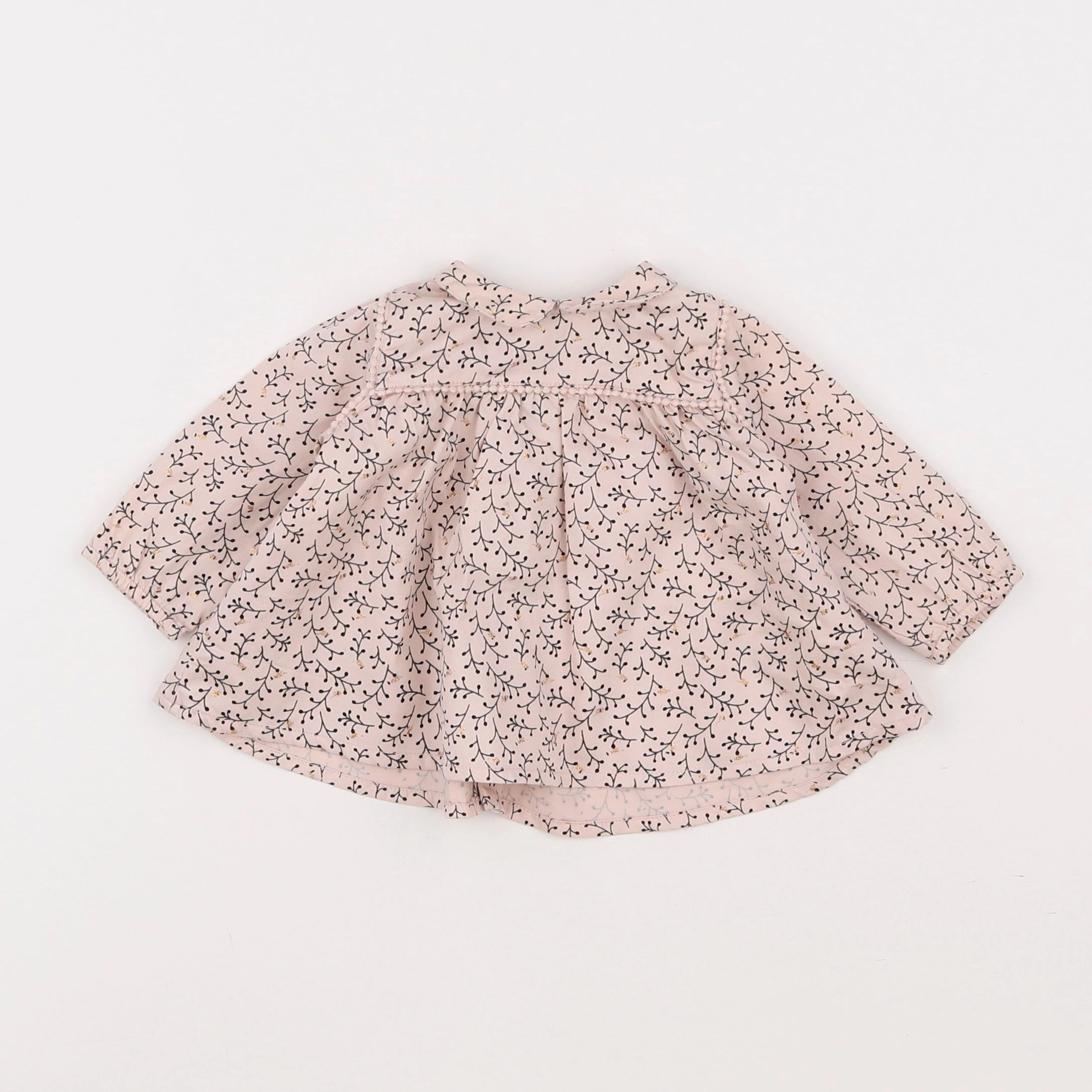 Boutchou - blouse noir, rose - 3 mois
