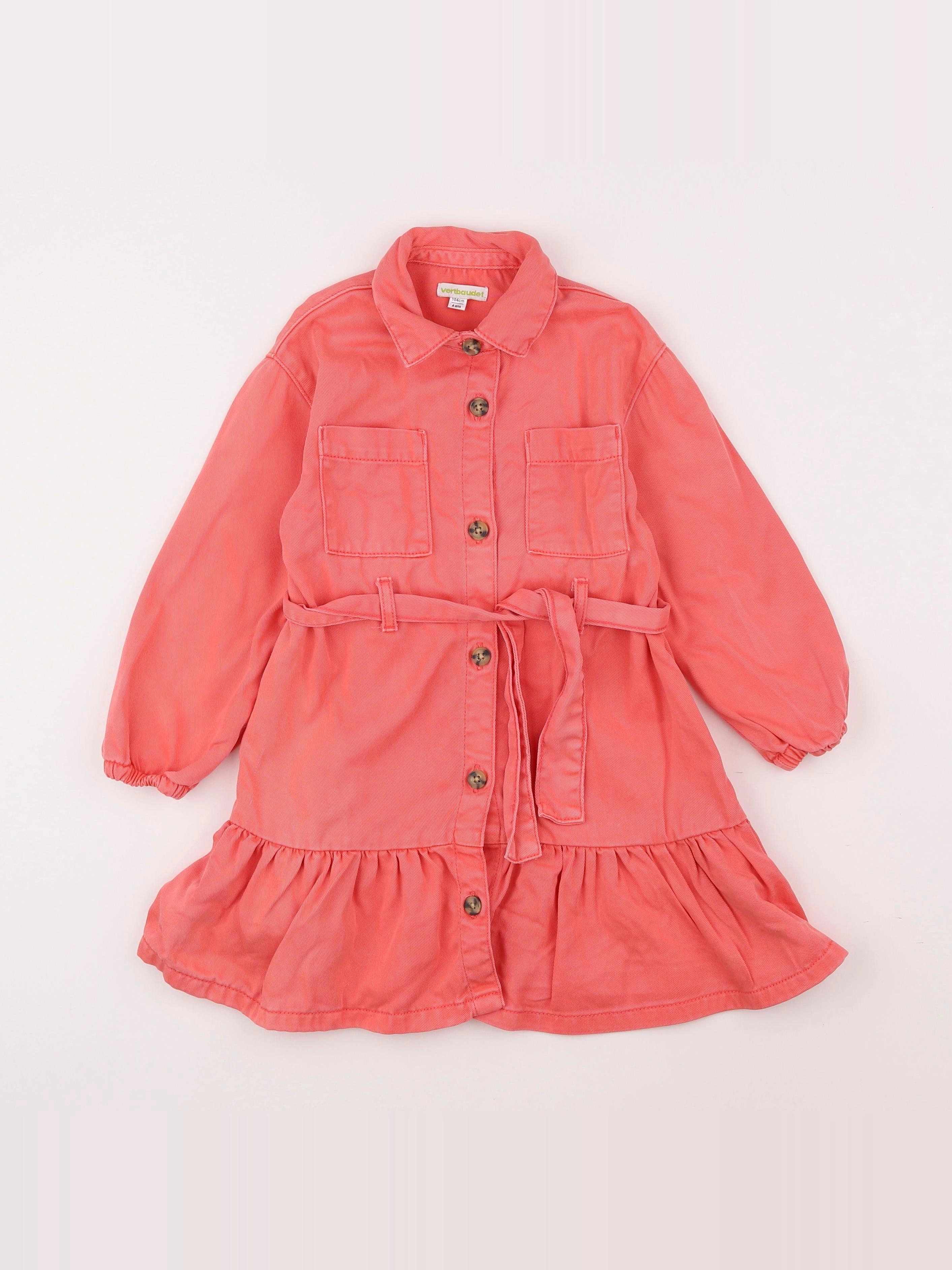 Vertbaudet - robe orange - 4 ans