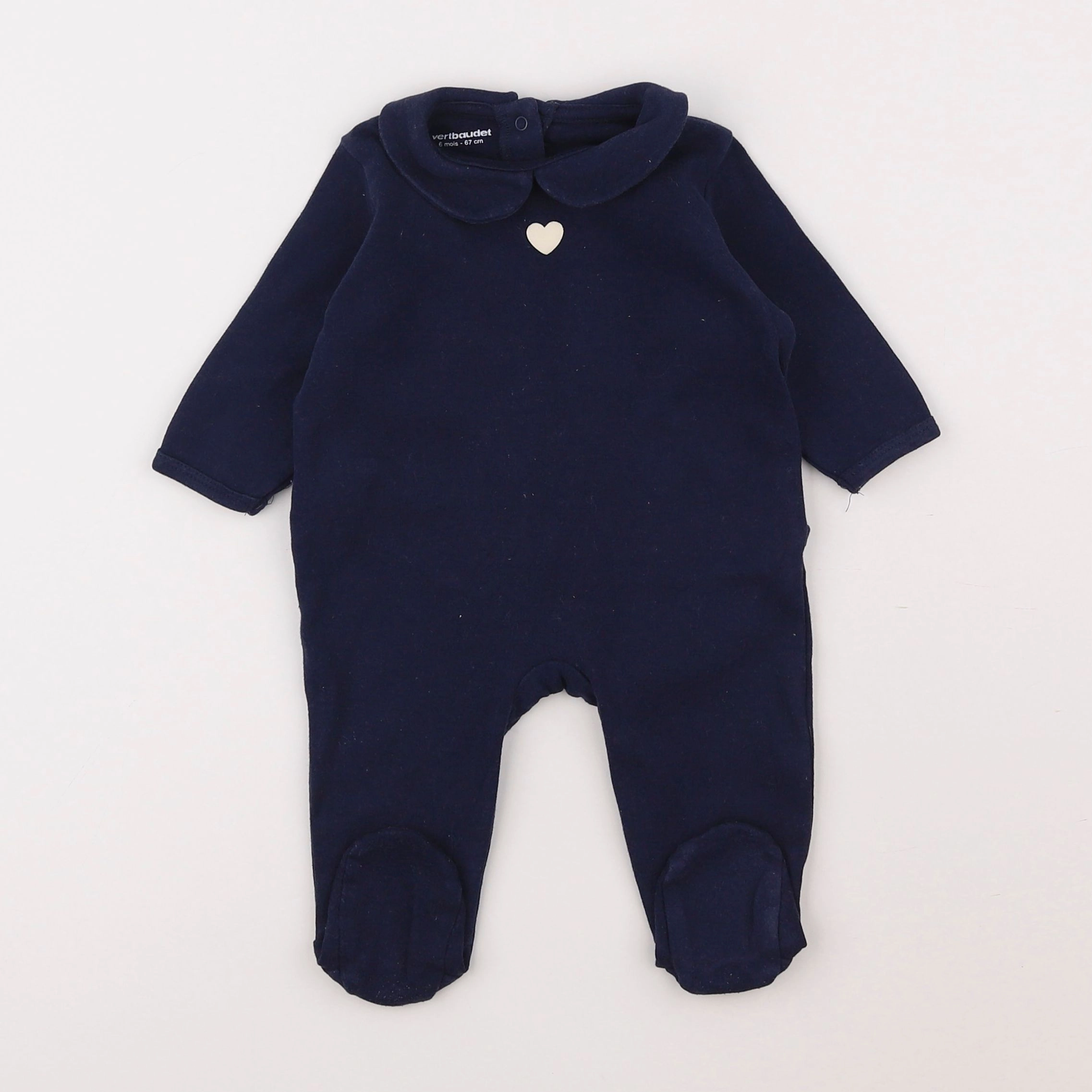 Vertbaudet - pyjama coton bleu - 6 mois