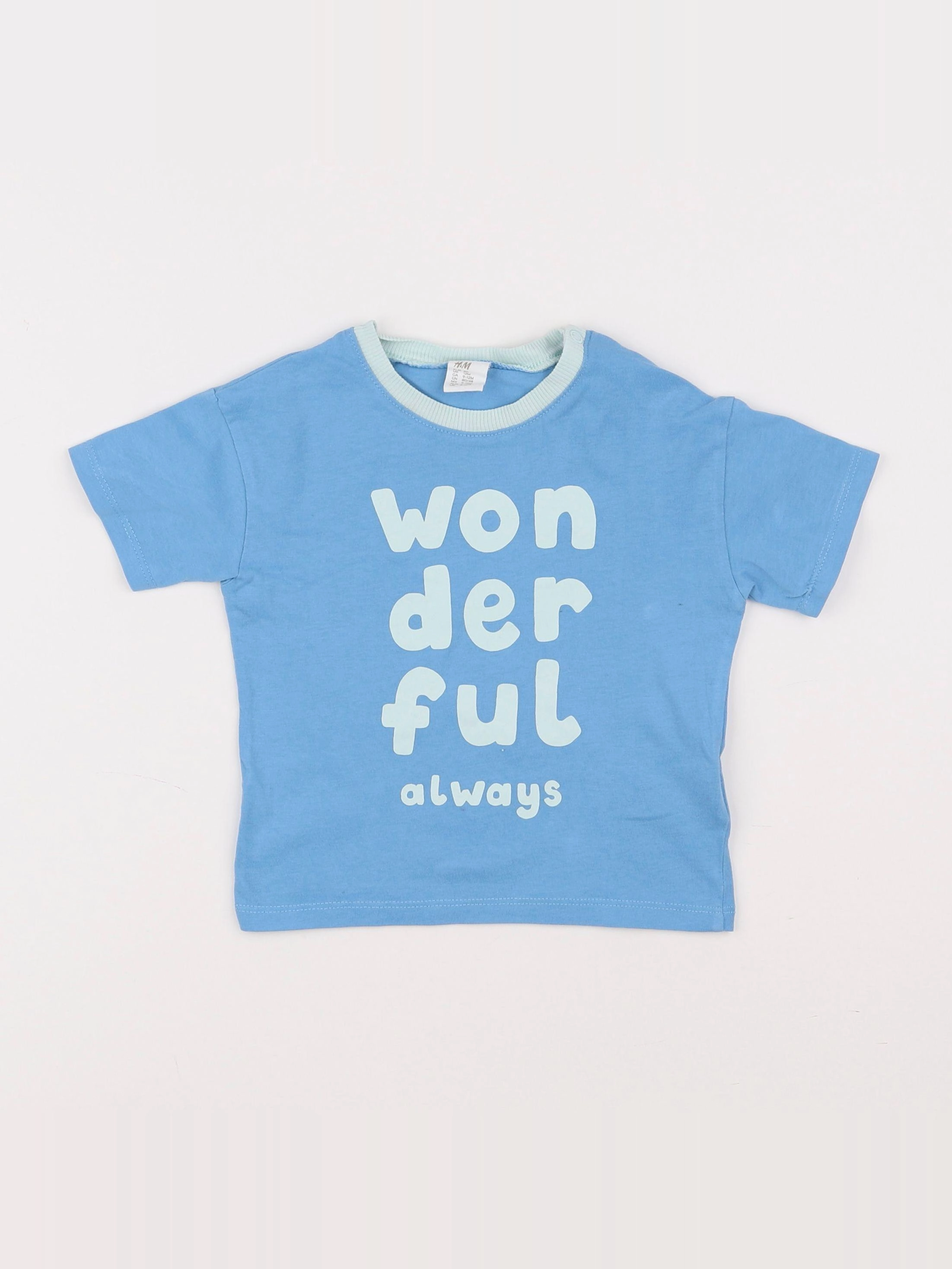 H&M - tee-shirt bleu - 9/12 mois