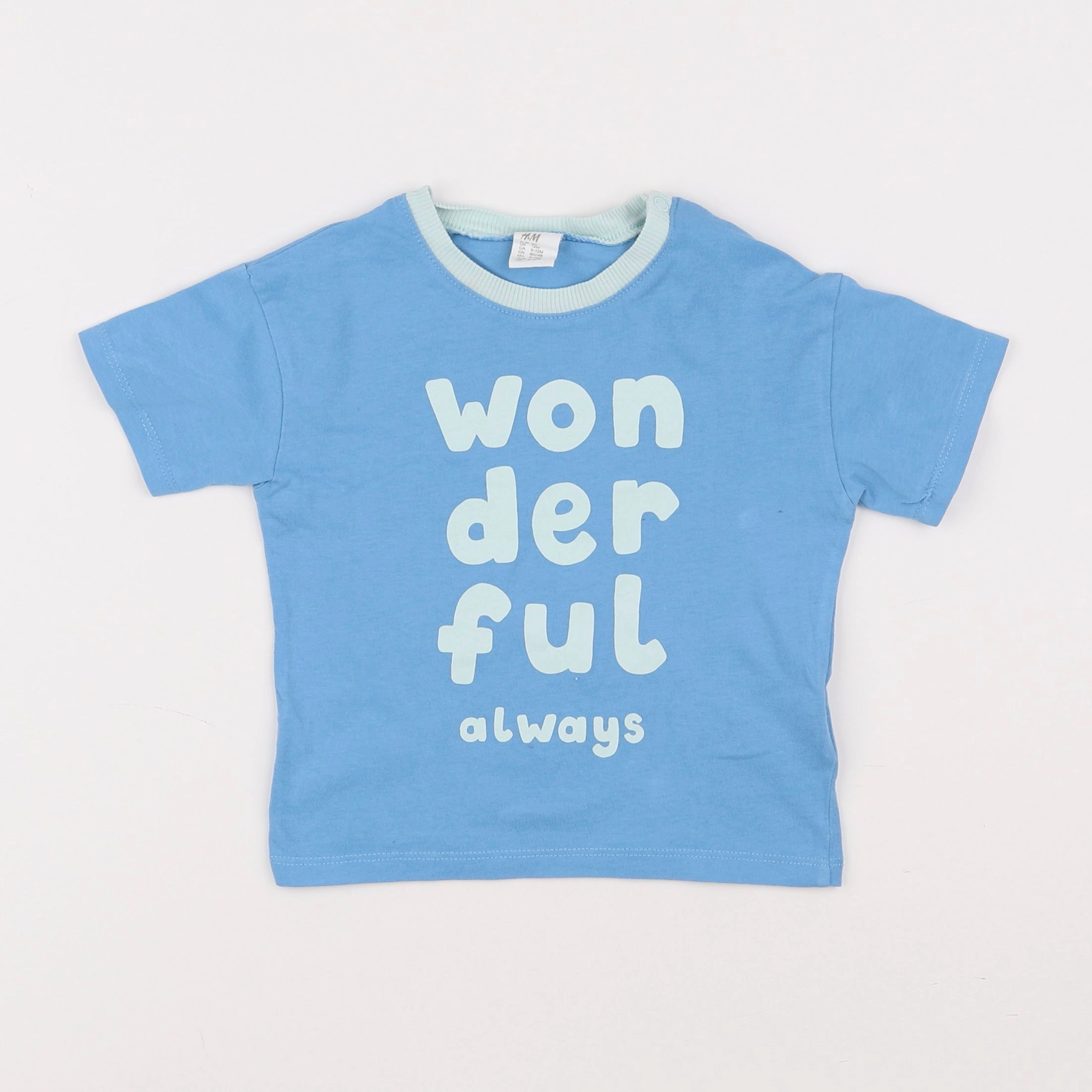 H&M - tee-shirt bleu - 9/12 mois