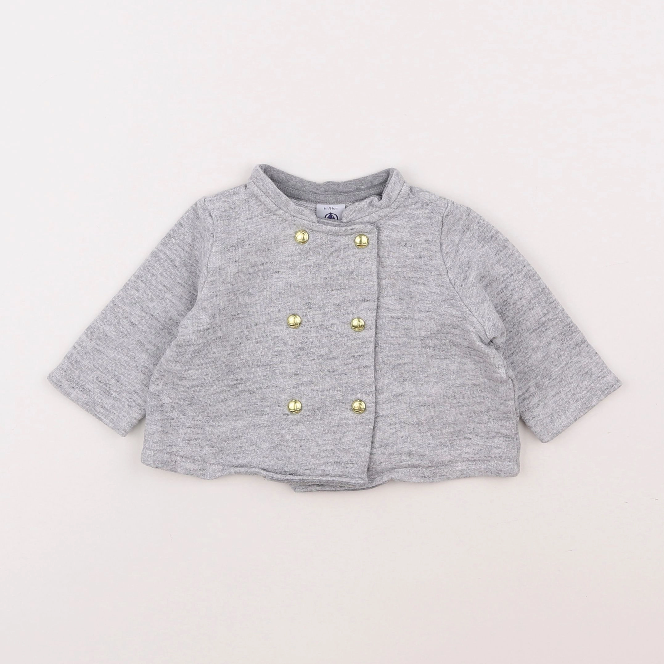 Petit Bateau - sweat gris - 6 mois