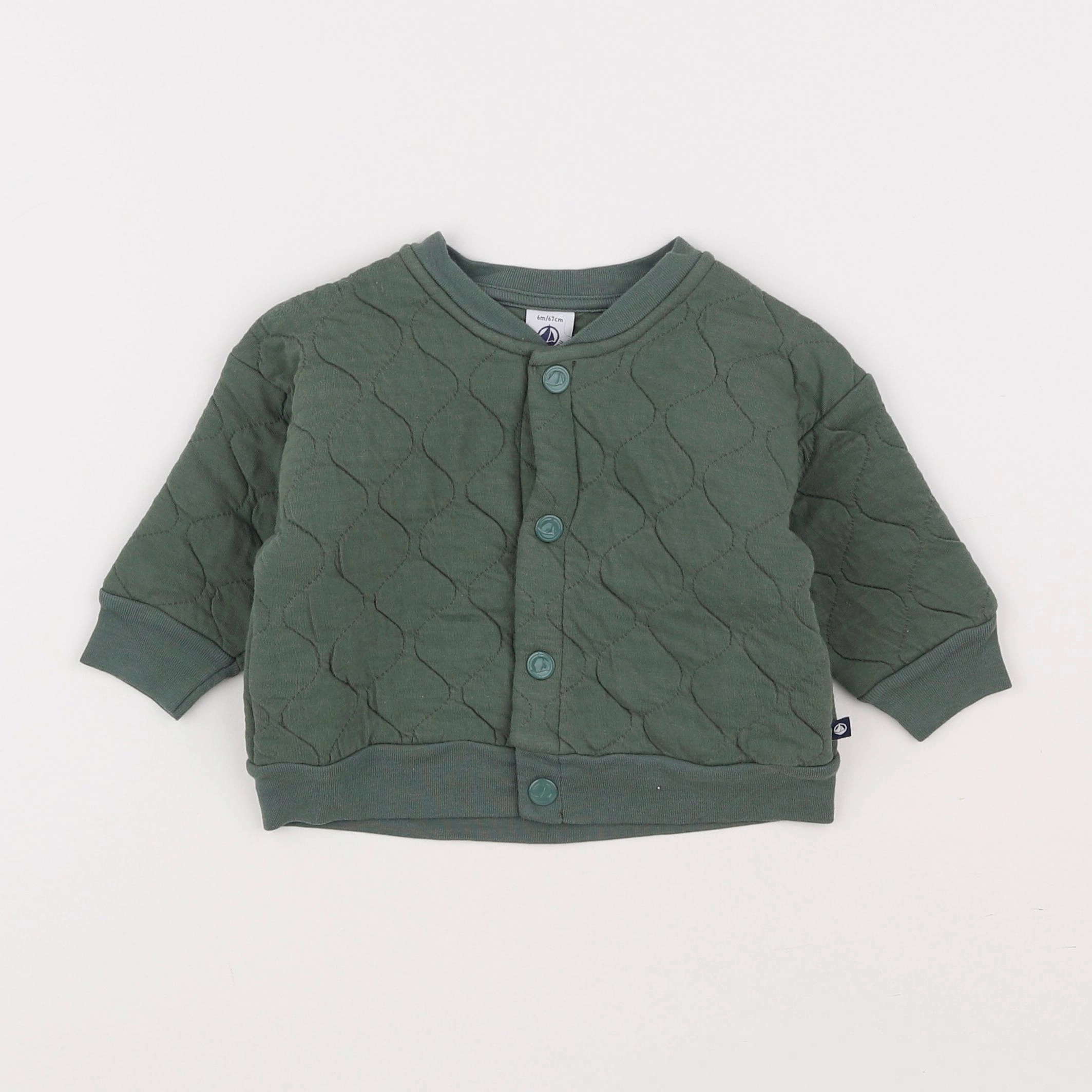 Petit Bateau - sweat vert - 6 mois