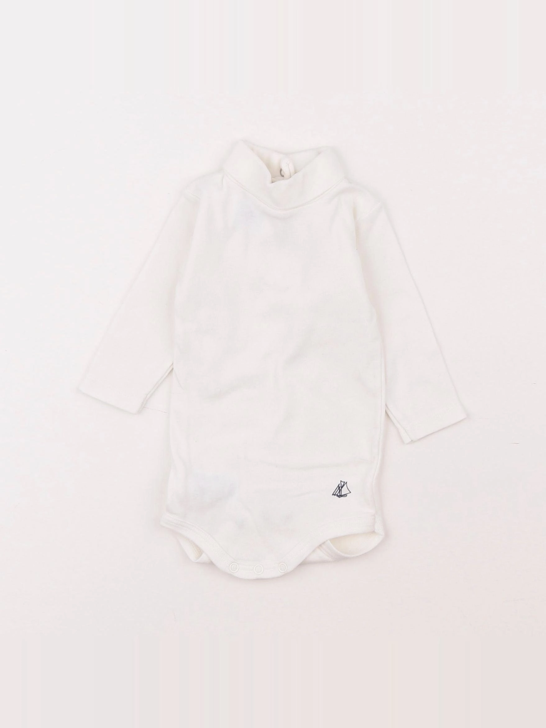 Petit Bateau - body à col blanc - 3 mois