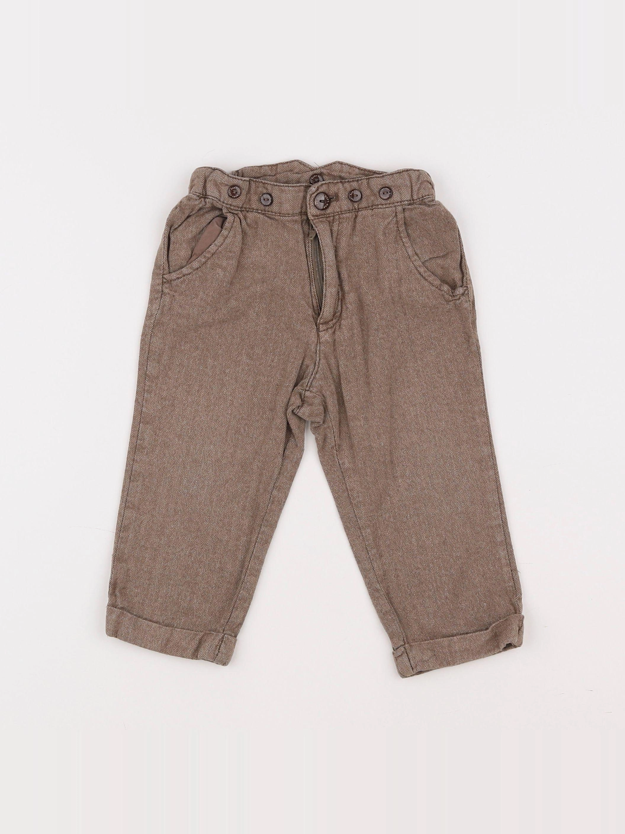 H&M - pantalon marron - 9/12 mois
