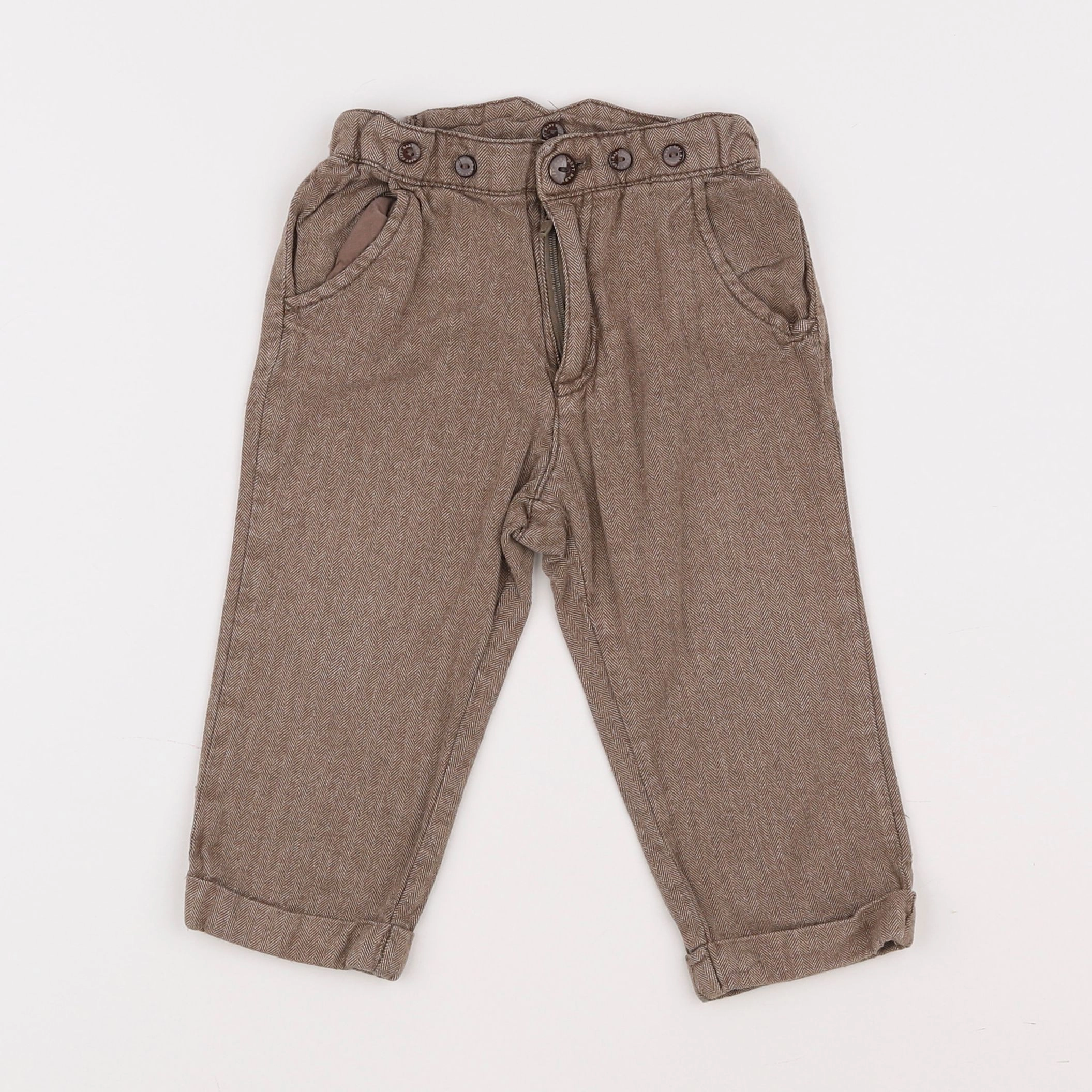 H&M - pantalon marron - 9/12 mois