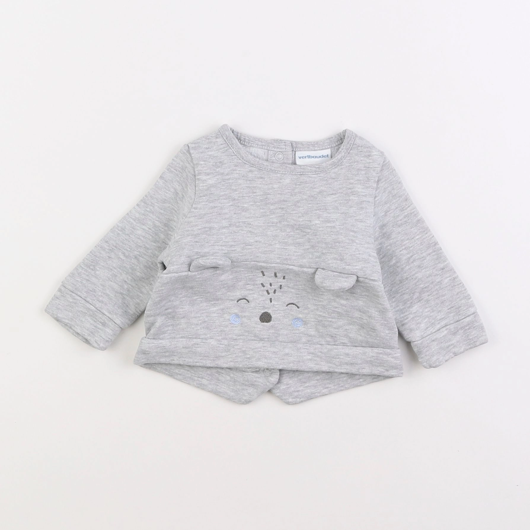 Vertbaudet - sweat gris - 3 mois