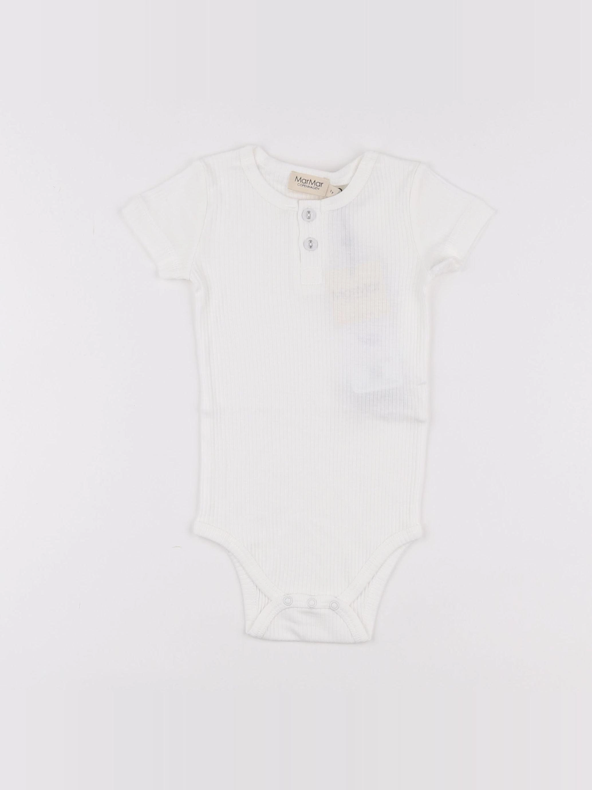 Marmar - Body manches courtes avec boutons blanc - 1 mois