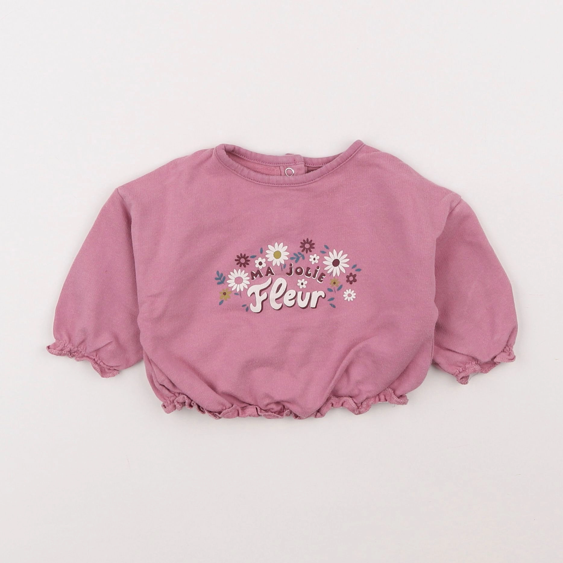 Vertbaudet - sweat rose - 3 mois