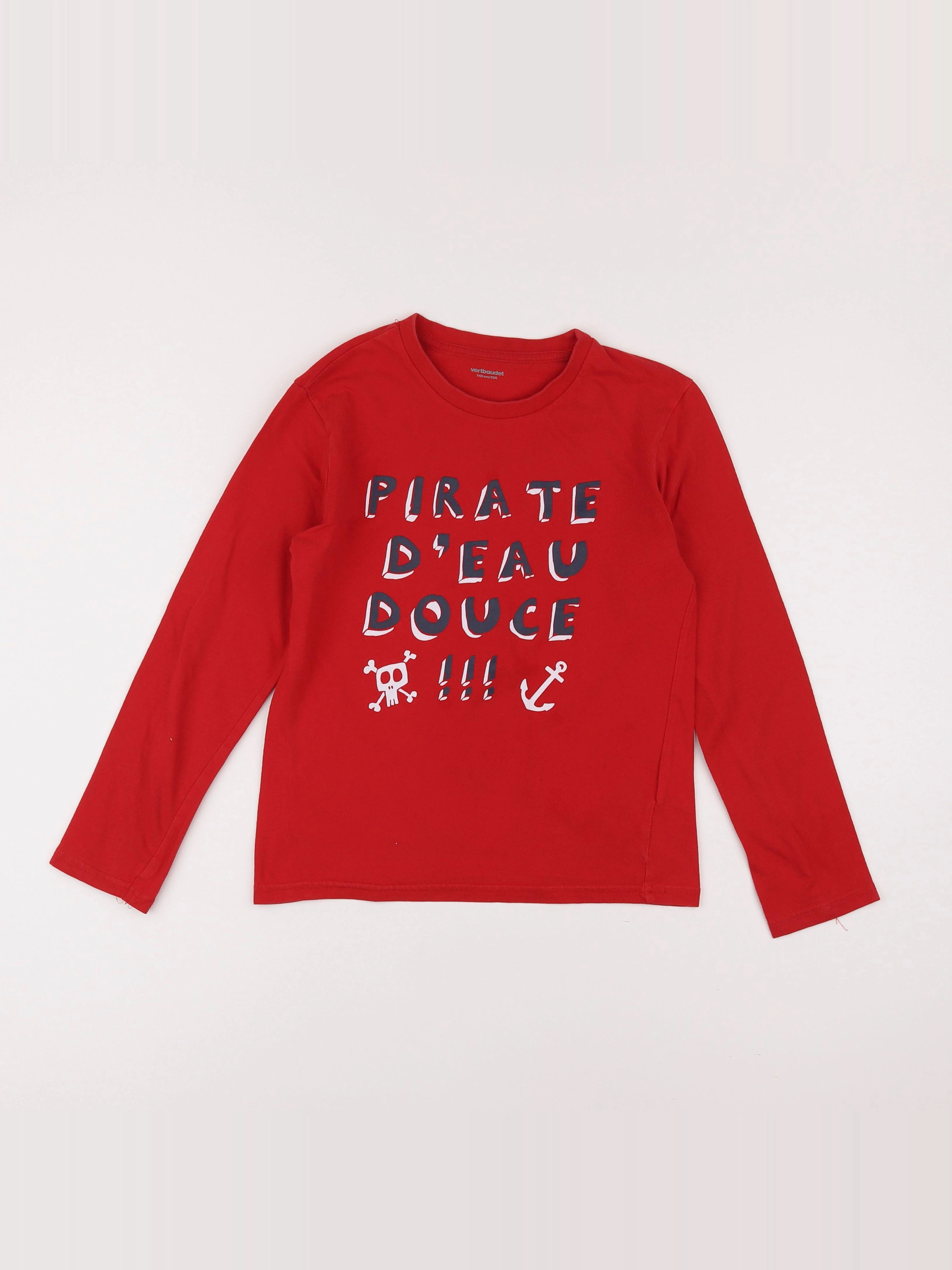 Vertbaudet - tee-shirt rouge - 10 ans