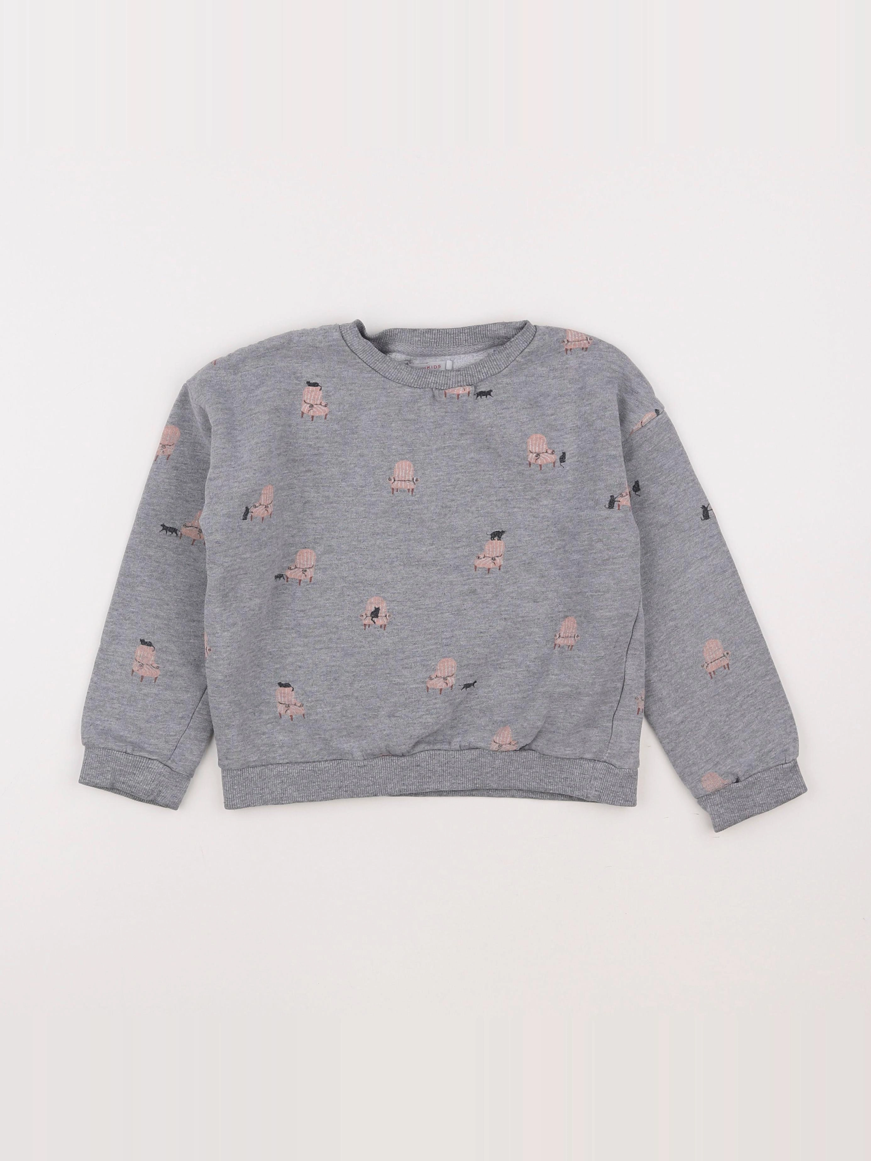 Monoprix - sweat gris - 6 ans