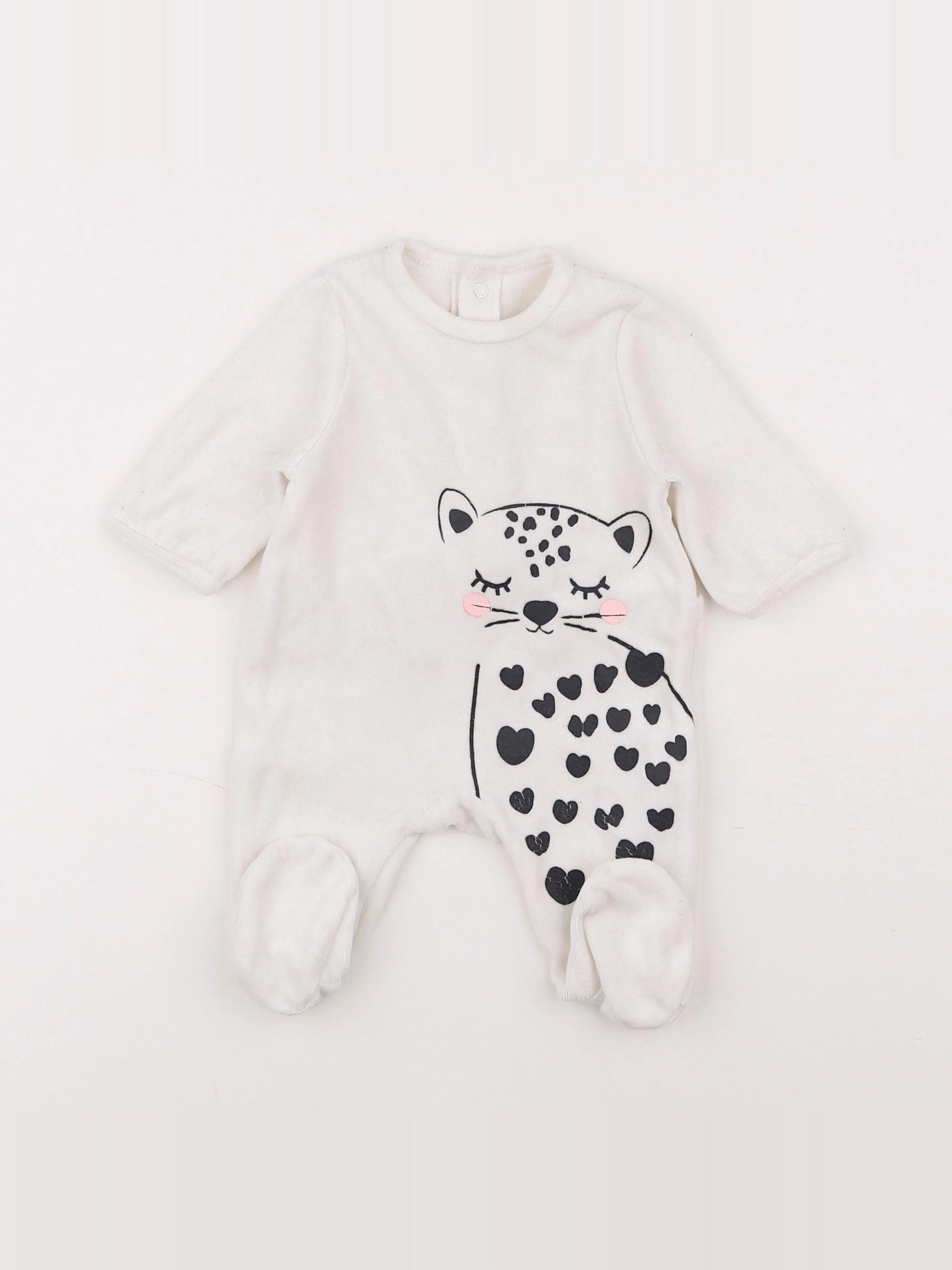 La Redoute - pyjama velours blanc - 1 mois