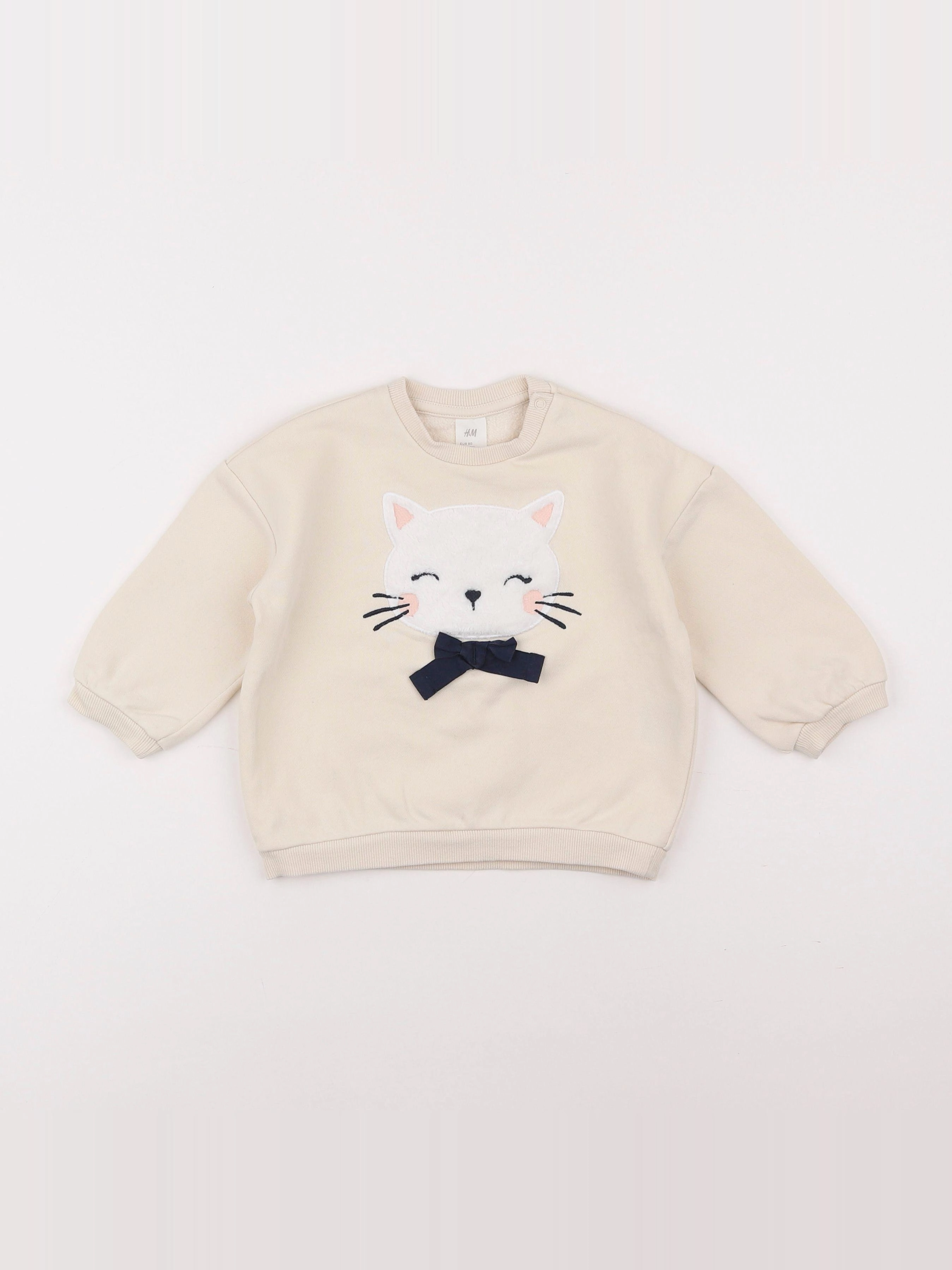 H&M - sweat beige - 9/12 mois