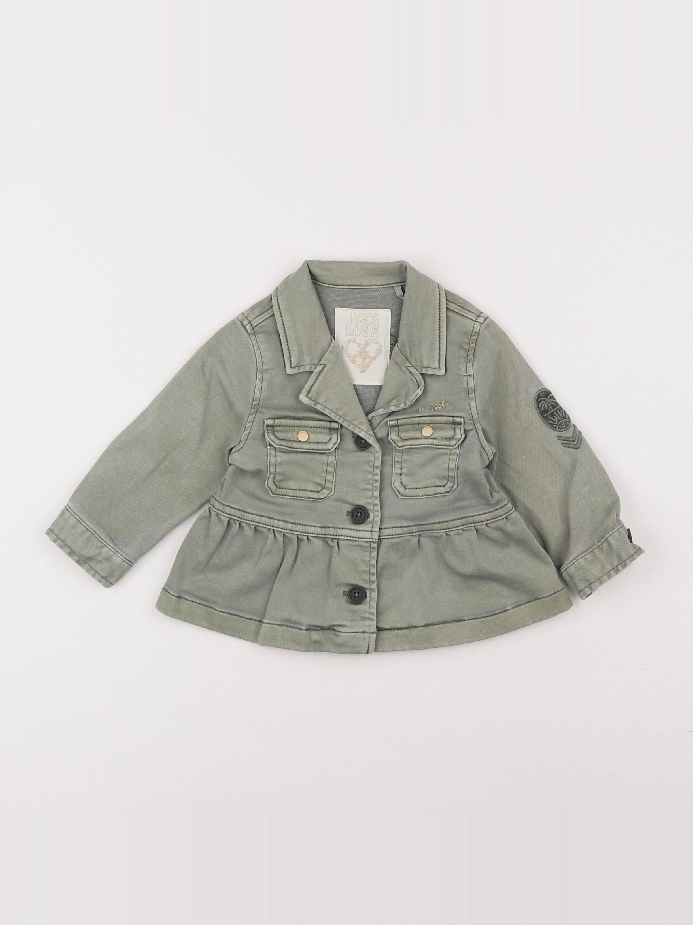 IKKS - veste imprimé au dos vert - 12 mois