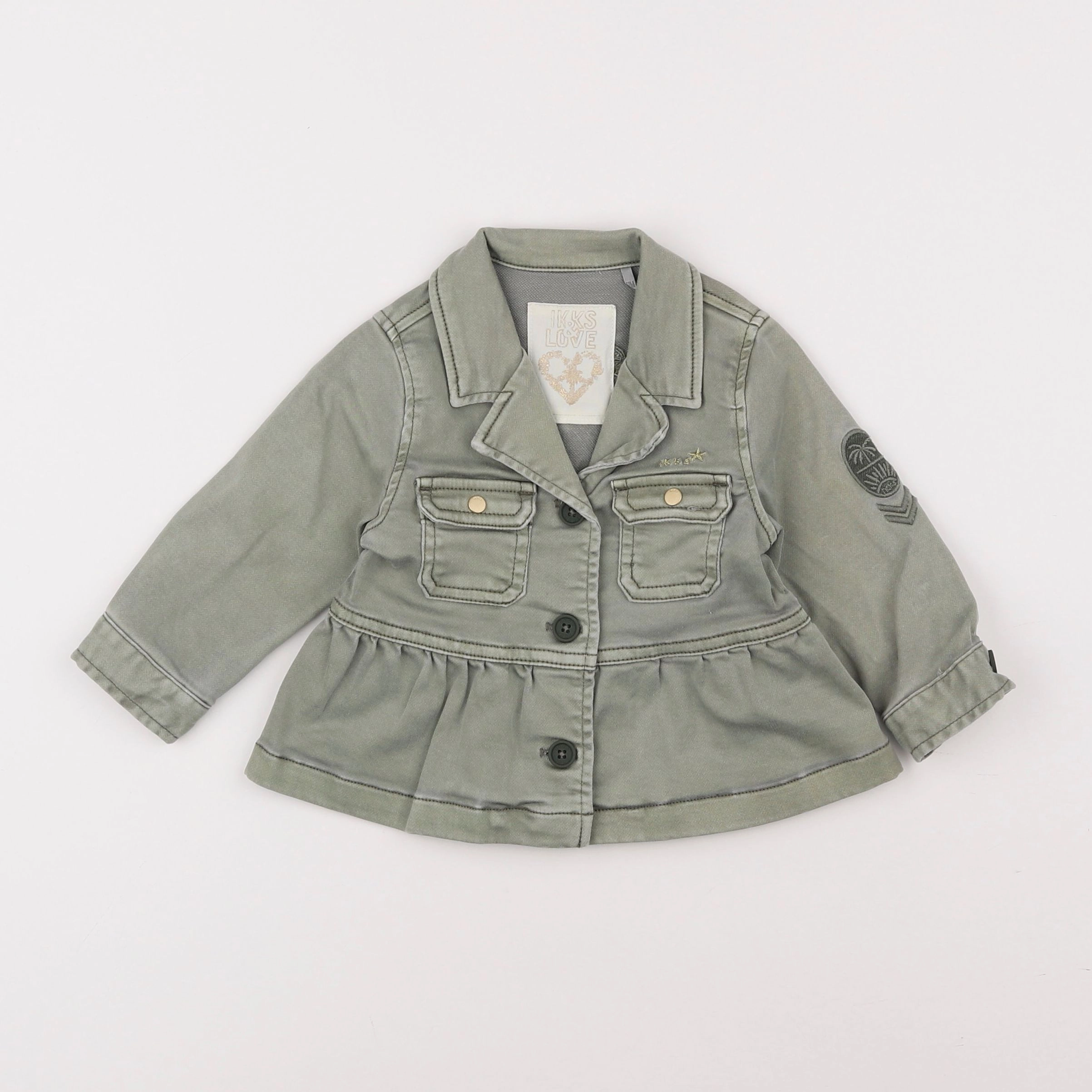 IKKS - veste imprimé au dos vert - 12 mois