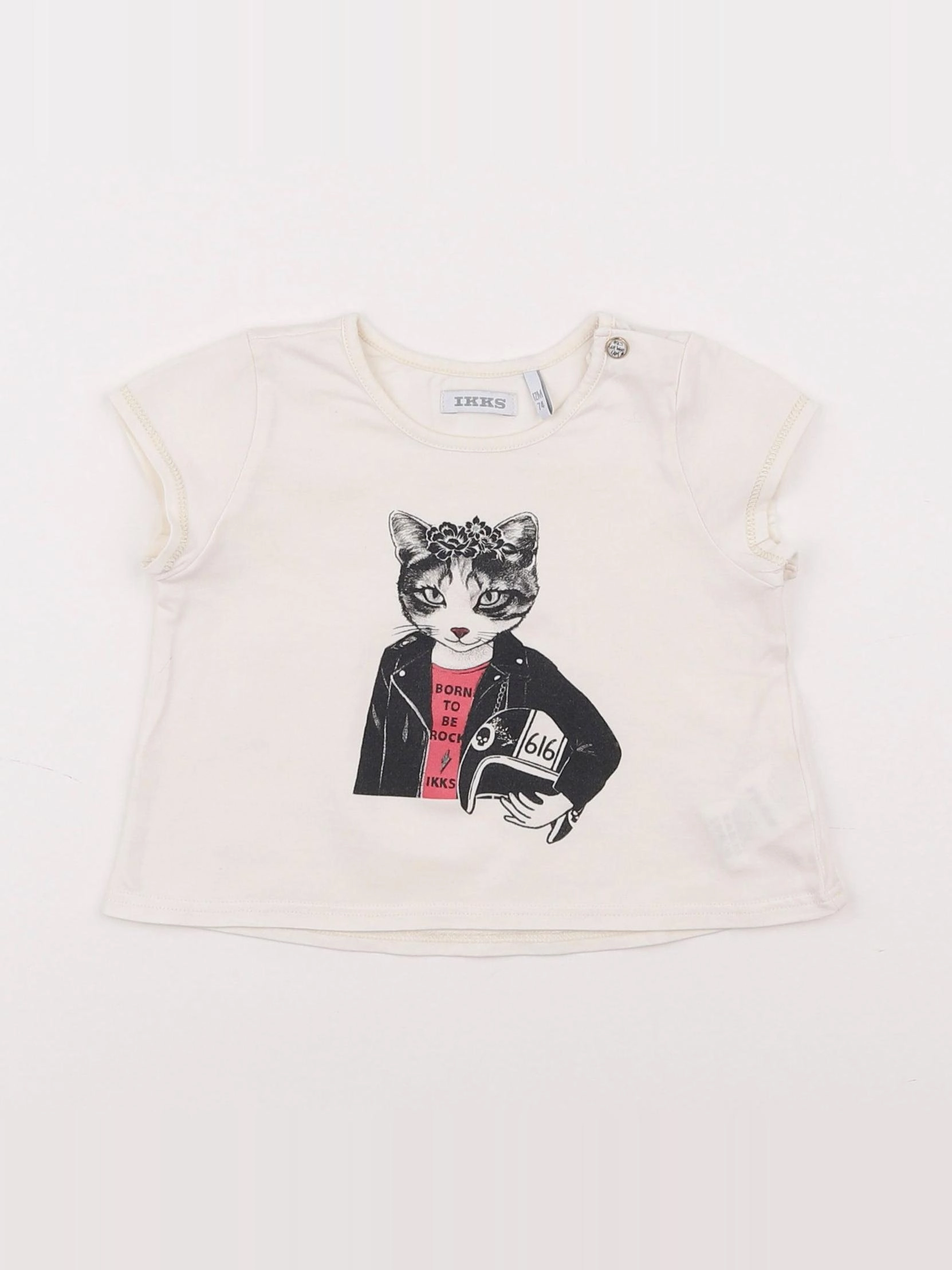 IKKS - tee-shirt beige - 12 mois