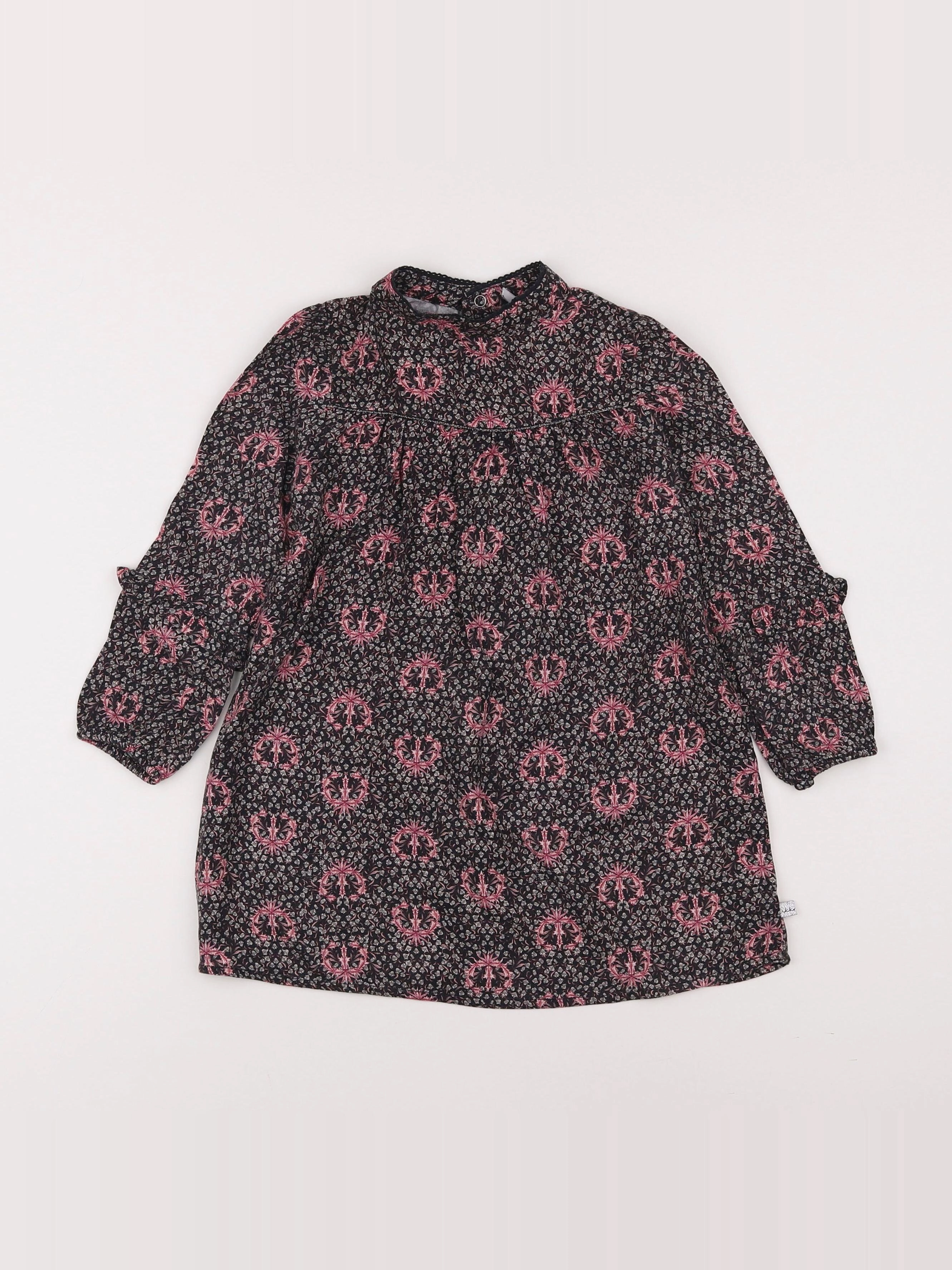 IKKS - robe noir, rose - 3 ans