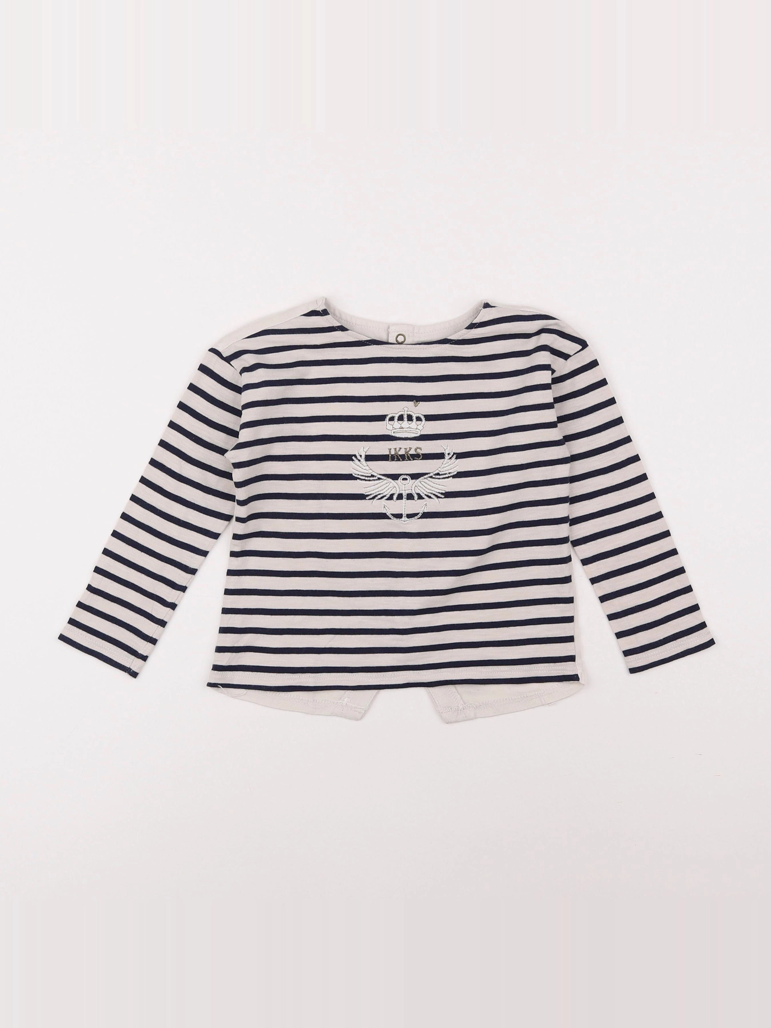 IKKS - tee-shirt beige, noir - 3 ans