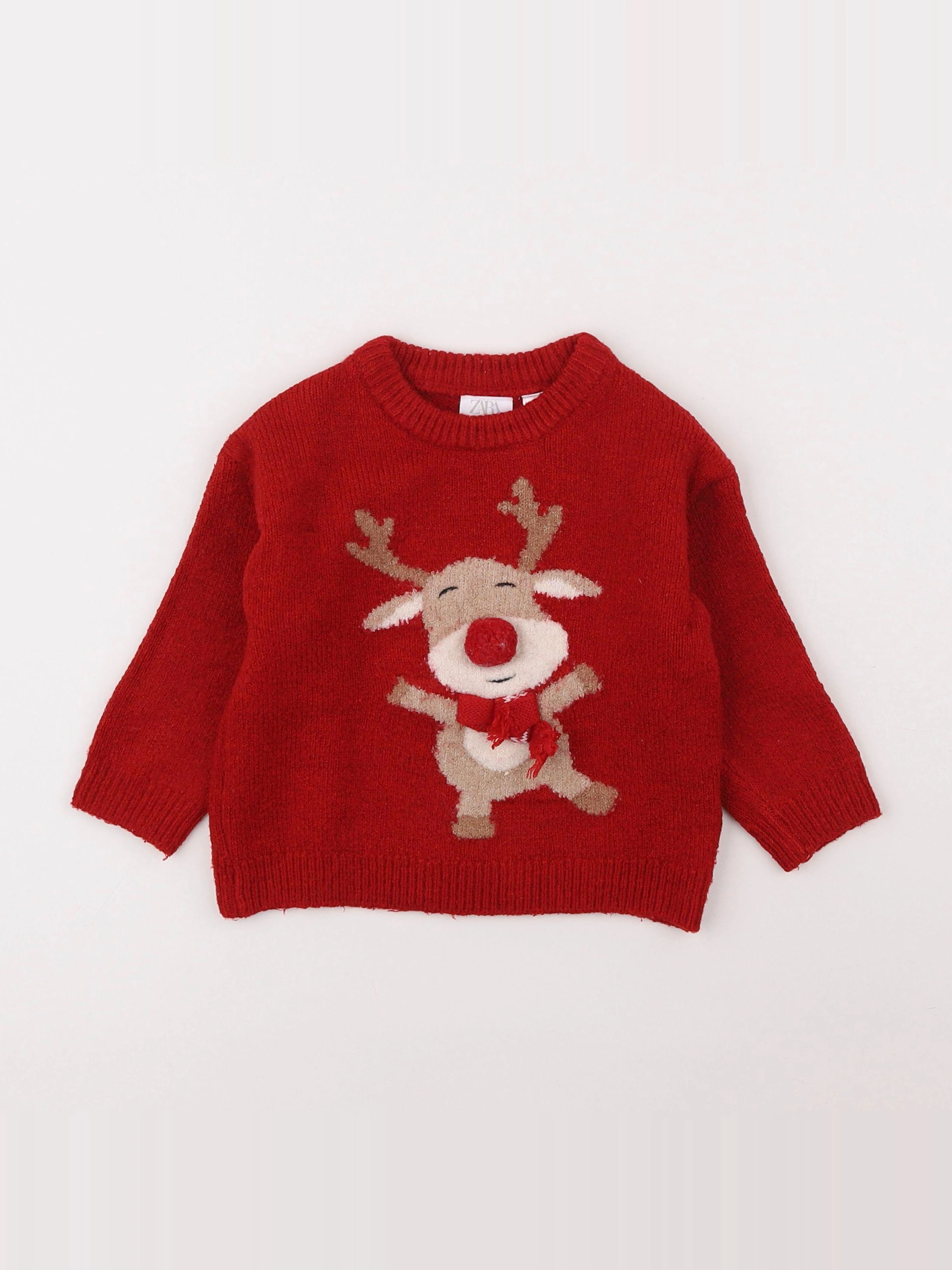 Zara - pull rouge - 9/12 mois